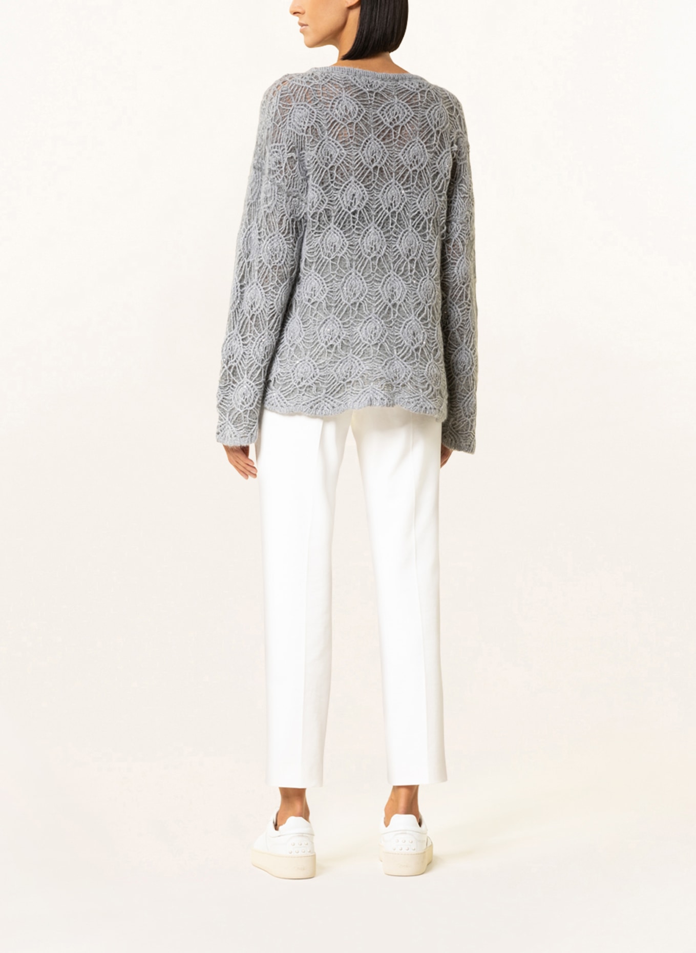 FABIANA FILIPPI Sweter z cekinami, Kolor: SZARY (Obrazek 3)