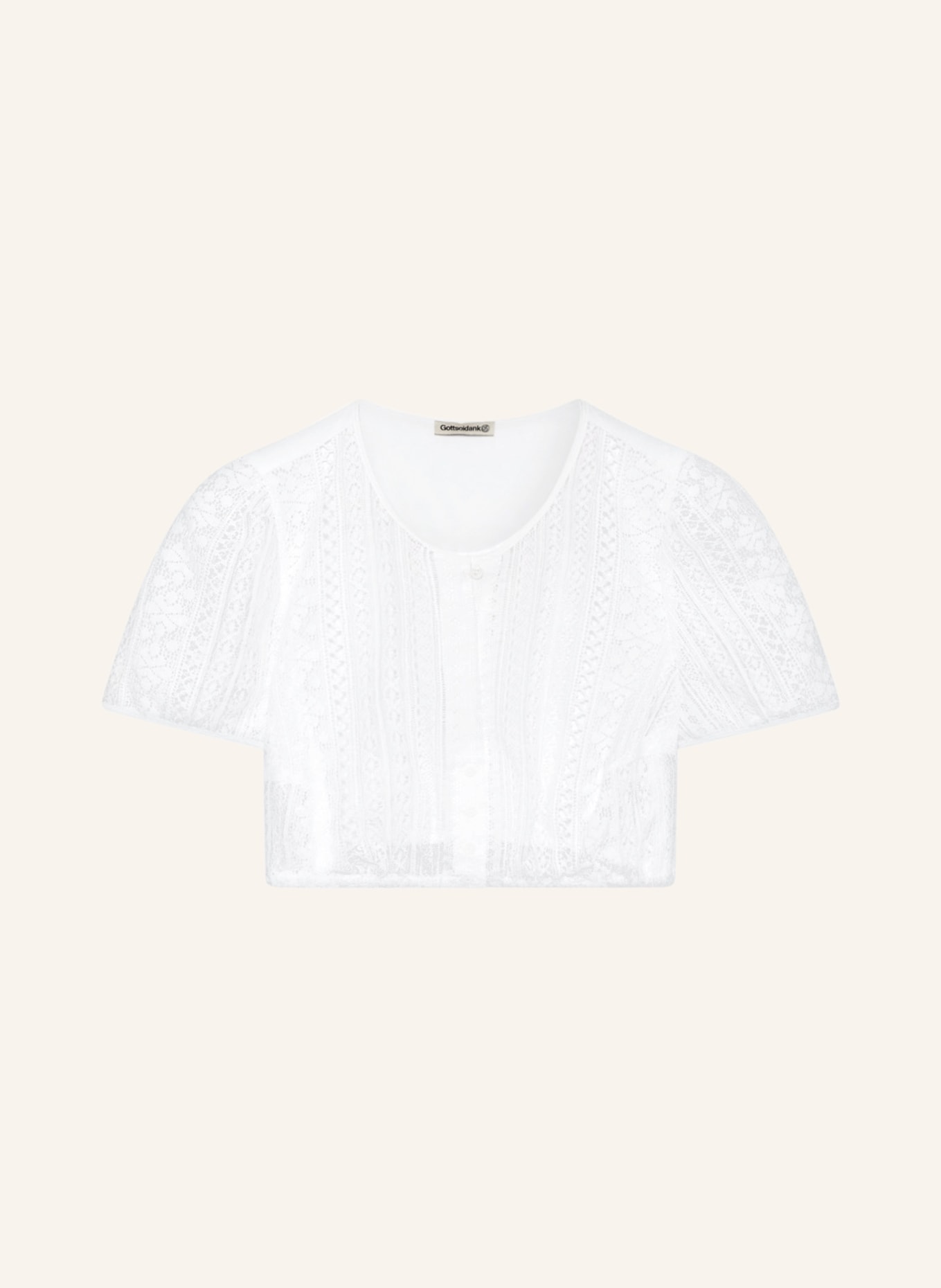 Gottseidank Dirndl blouse ELLA made of lace, Color: WHITE (Image 1)