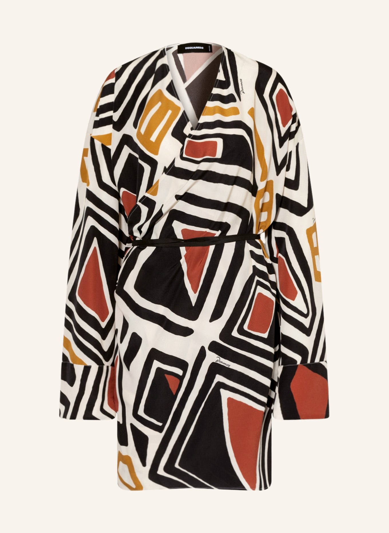 DSQUARED2 Sukienka w stylu kopertowym , Kolor: KREMOWY/ GRANATOWY/ CZERWONY (Obrazek 1)