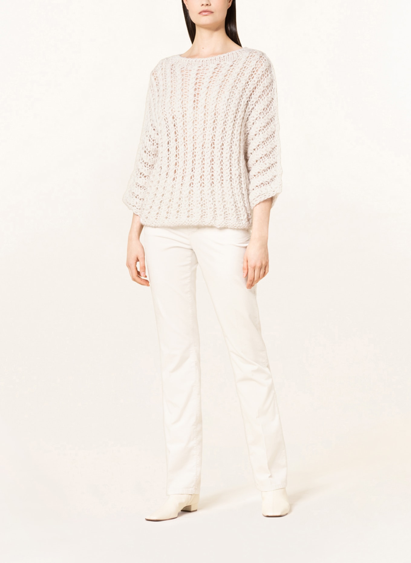 ANTONELLI firenze Sweater RAY with sequins and 3/4 sleeves, Color: WHITE (Image 2)