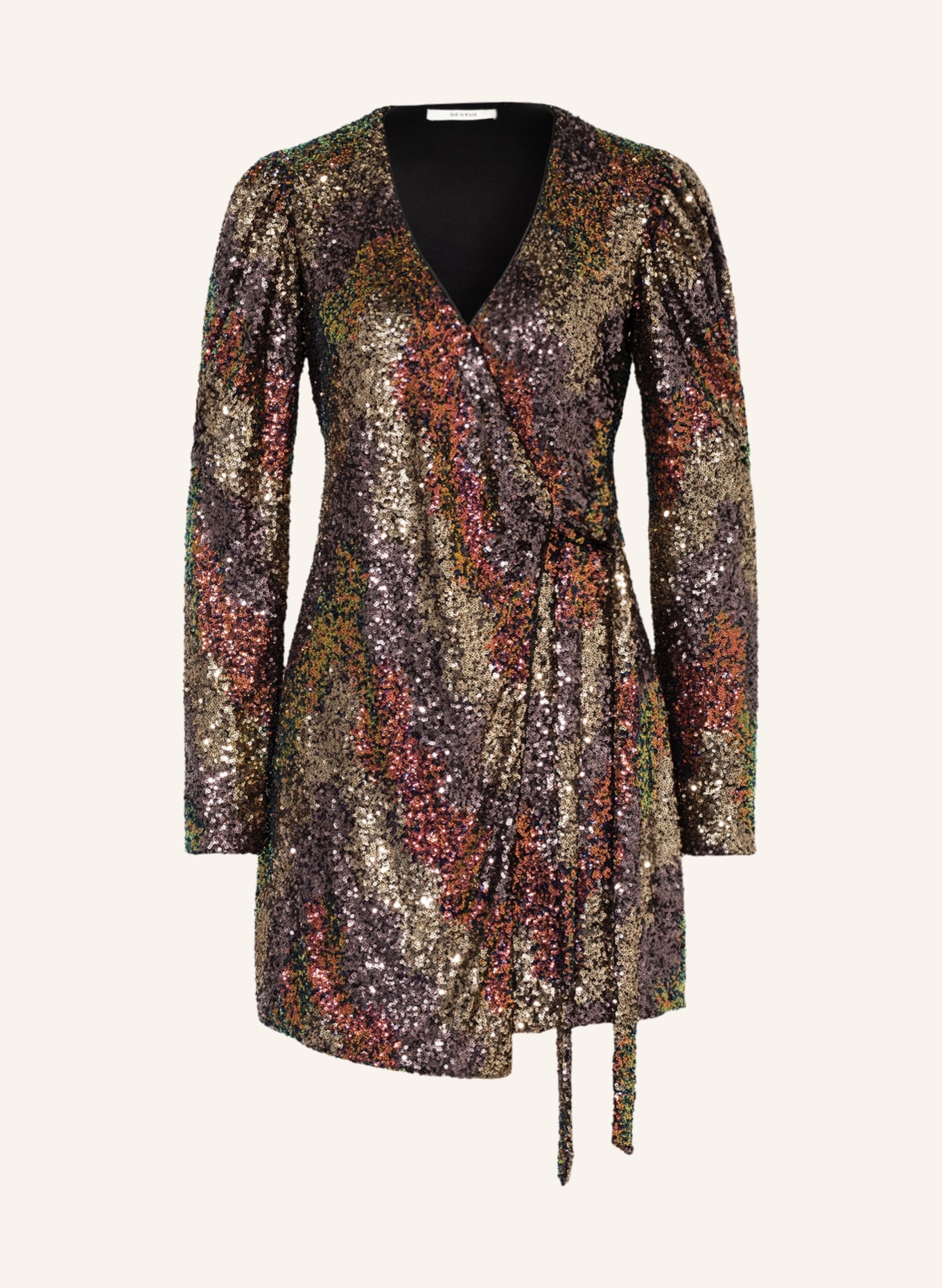 GESTUZ Wrap dress ABLINAGZ with sequins, Color: DARK PURPLE/ GOLD/ DARK GREEN (Image 1)