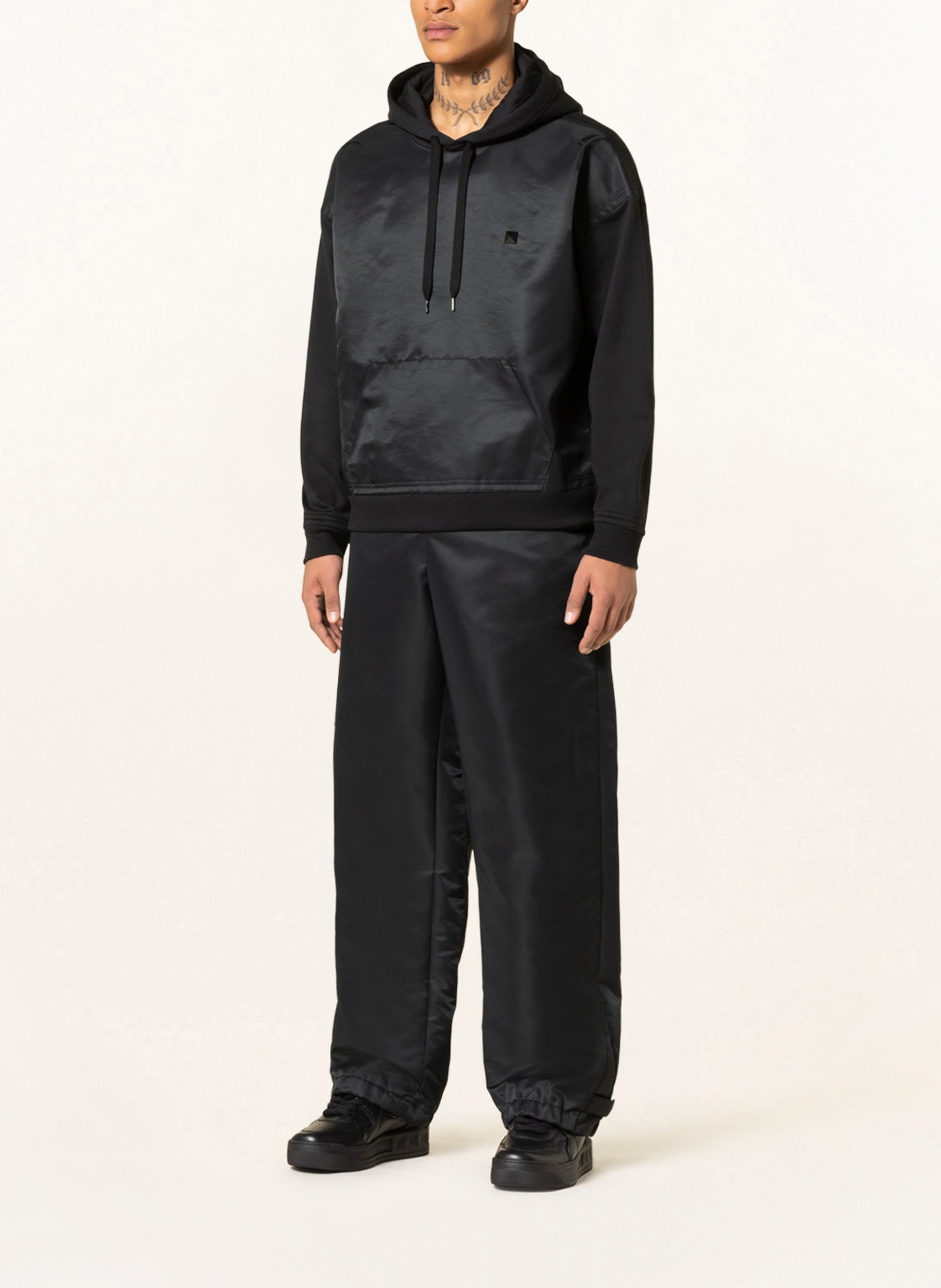 VALENTINO Hoodie in mixed materials , Color: BLACK (Image 2)
