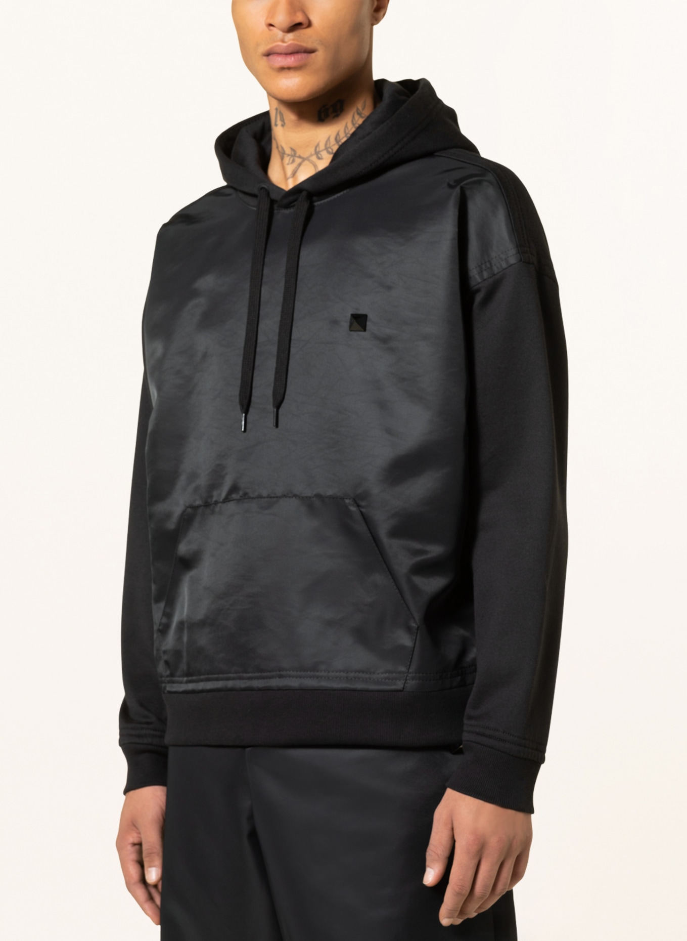 VALENTINO Hoodie in mixed materials , Color: BLACK (Image 5)