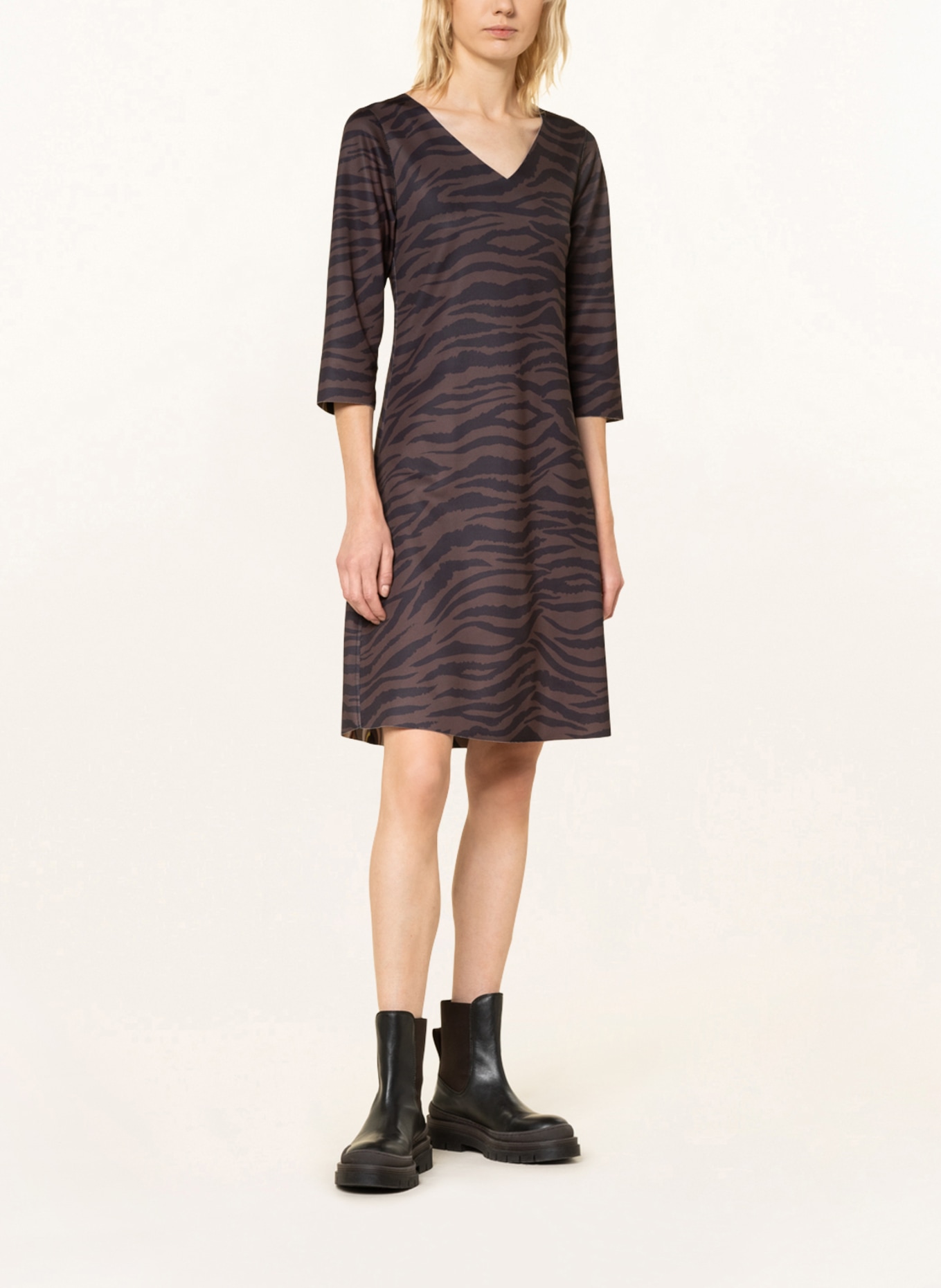 lilienfels Dress with 3/4 sleeves , Color: BROWN/ BLACK/ CAMEL (Image 2)
