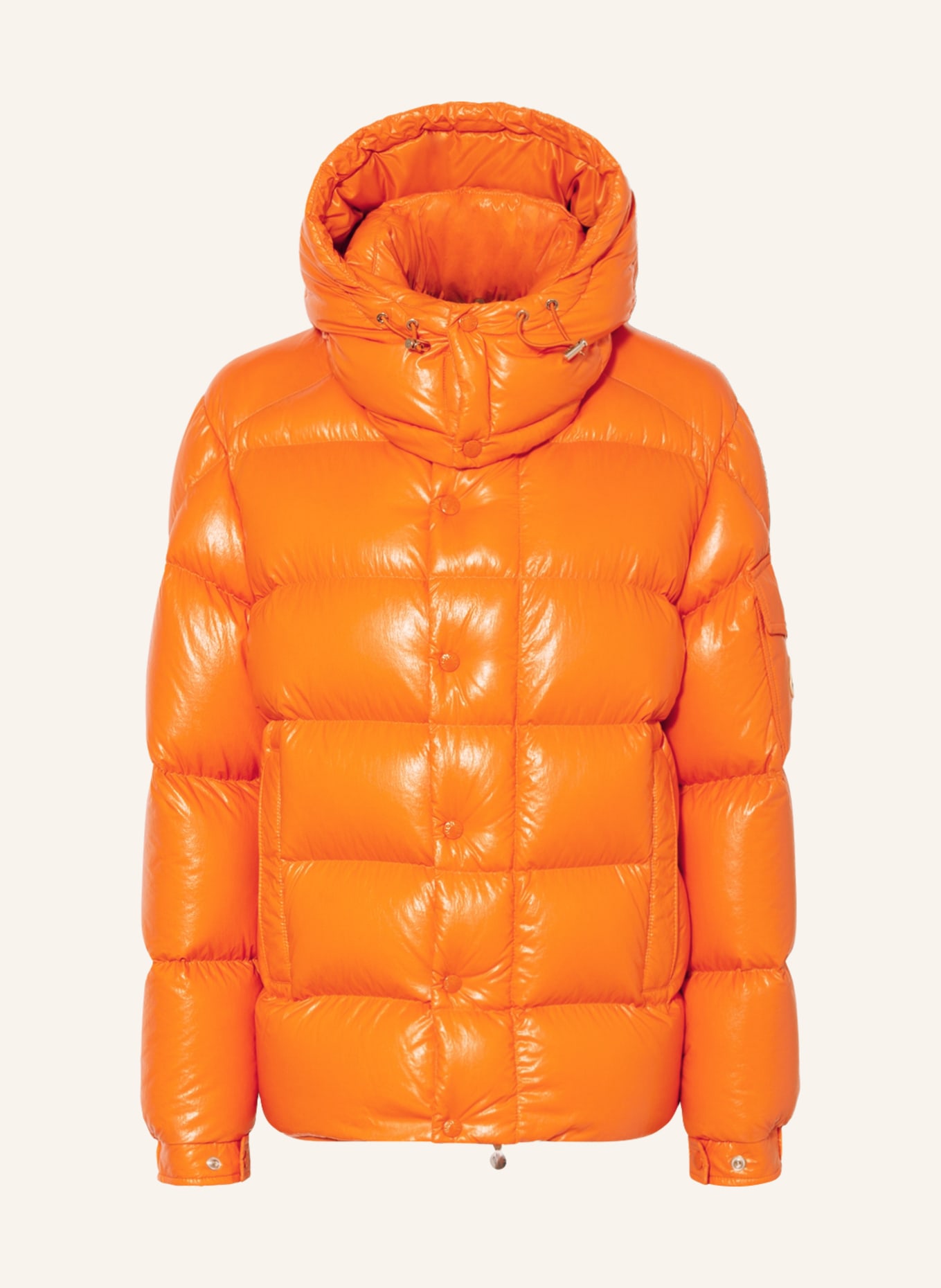 MONCLER Down jacket MONCLER MAYA 70 JACKET with detachable hood, Color: ORANGE (Image 1)
