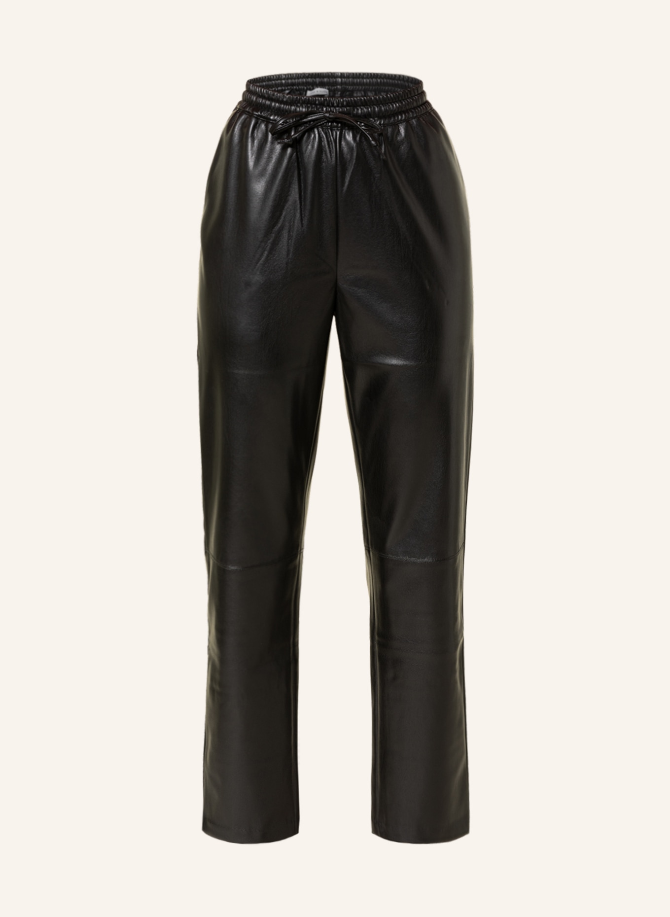 MRS & HUGS 7/8 trousers in leather look, Color: BLACK (Image 1)