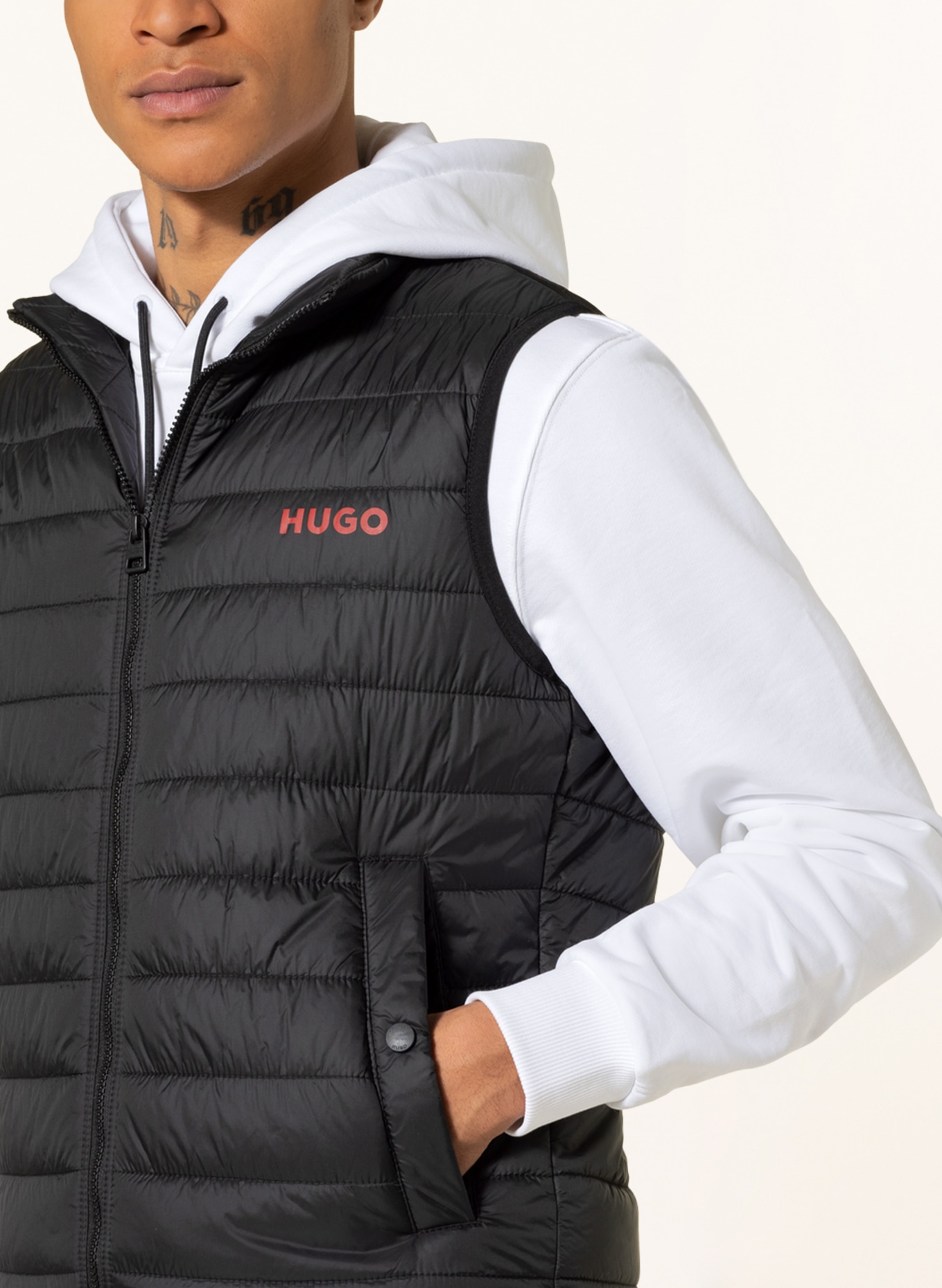 HUGO Quilted vest BENTINO, Color: BLACK (Image 4)