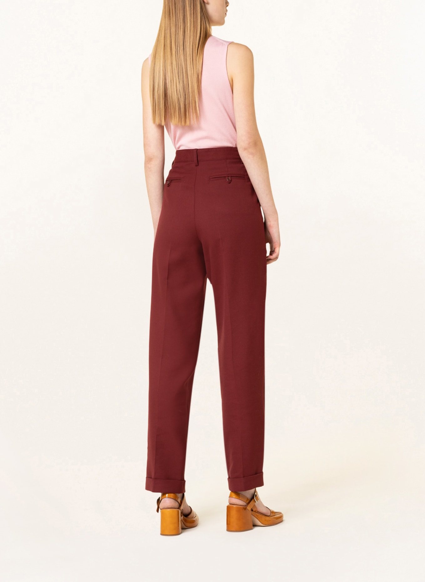 SEE BY CHLOÉ Wide leg trousers , Color: DARK RED (Image 3)