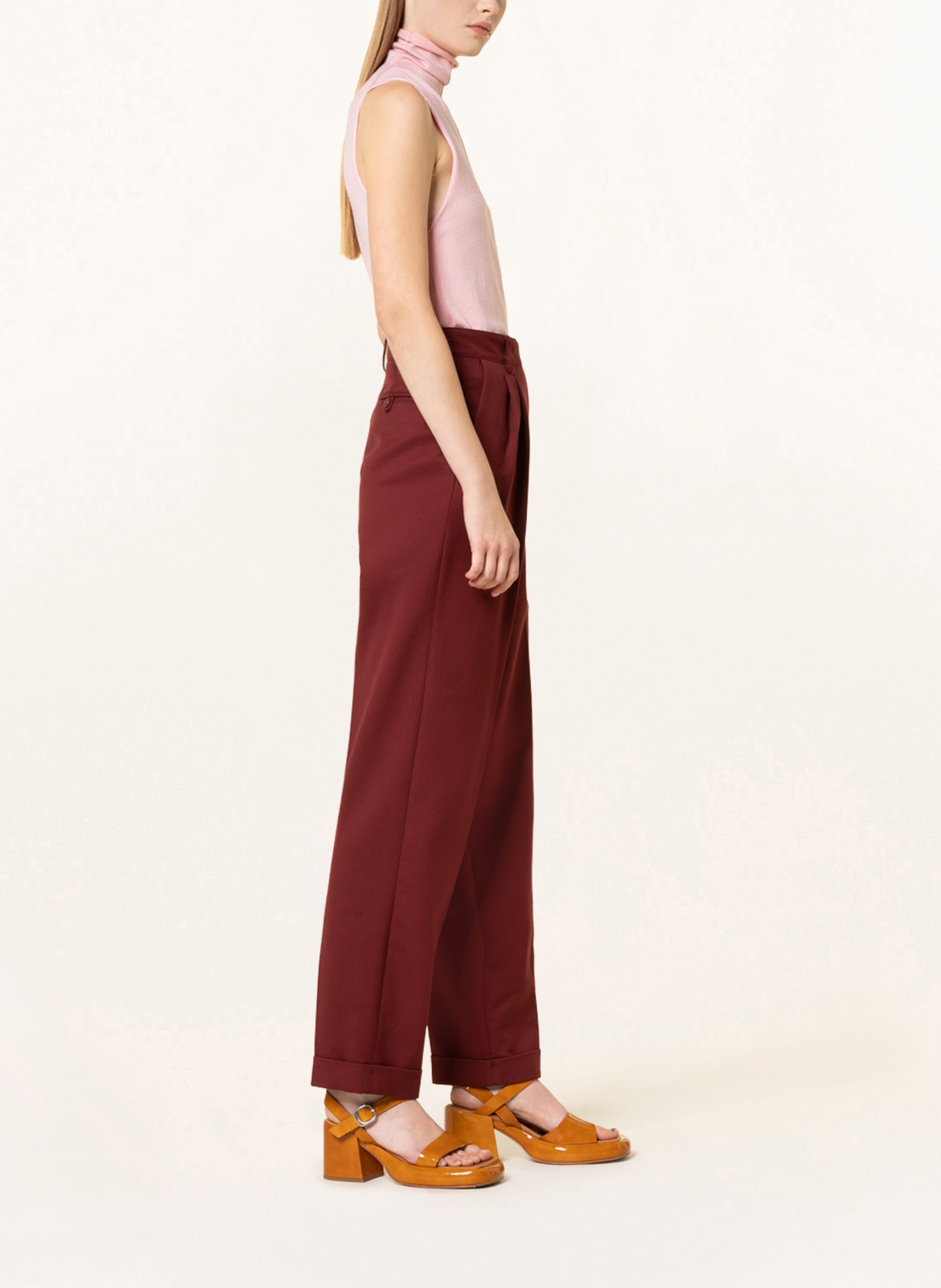 SEE BY CHLOÉ Wide leg trousers , Color: DARK RED (Image 4)