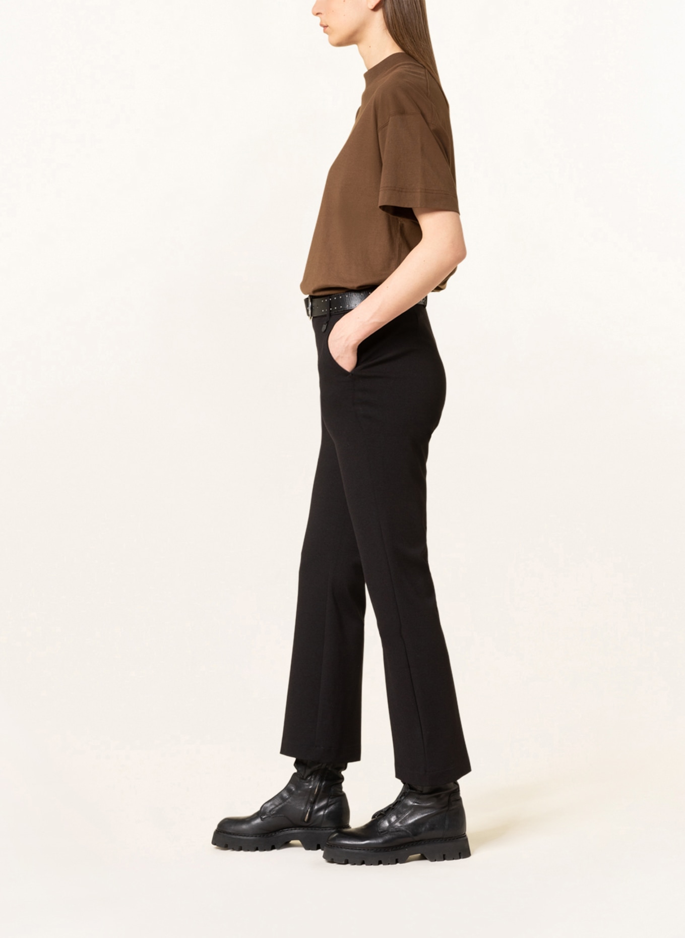 GANG Jersey trousers CINZIA, Color: BLACK (Image 4)