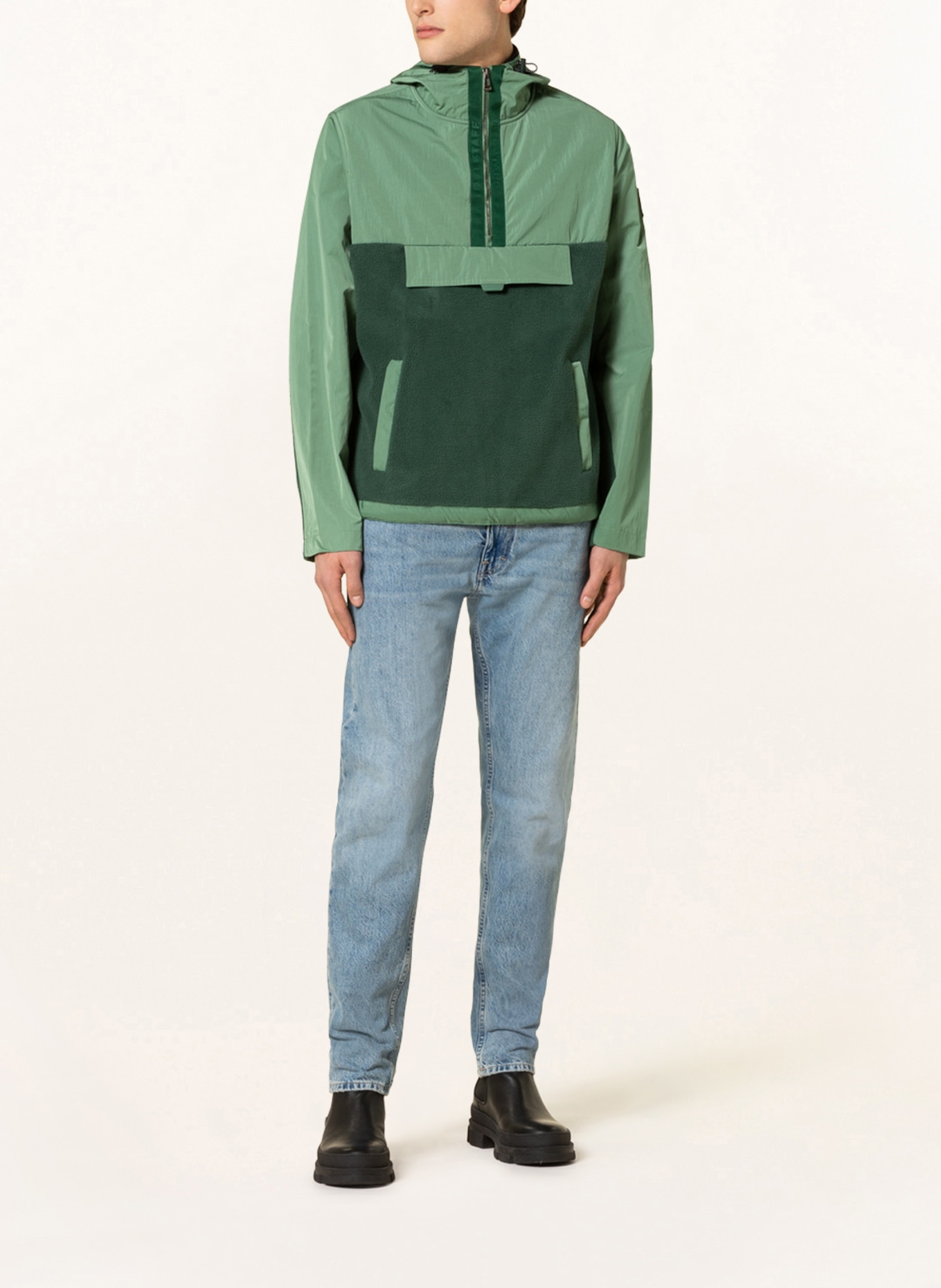 BELSTAFF Anorak jacket in mixed materials, Color: DARK GREEN/ LIGHT GREEN (Image 2)