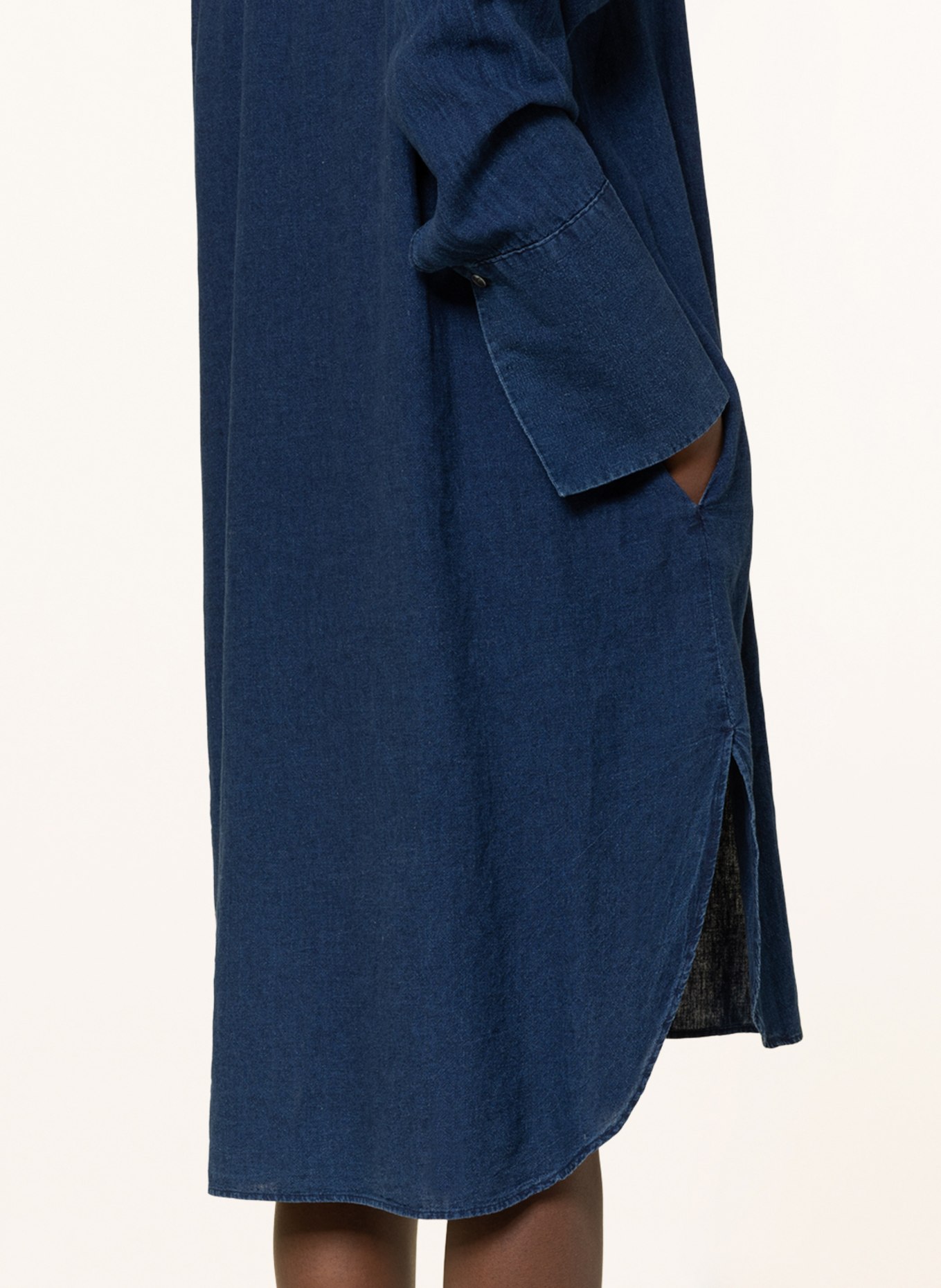 CLOSED Dress in denim look with linen , Color: DARK BLUE (Image 4)