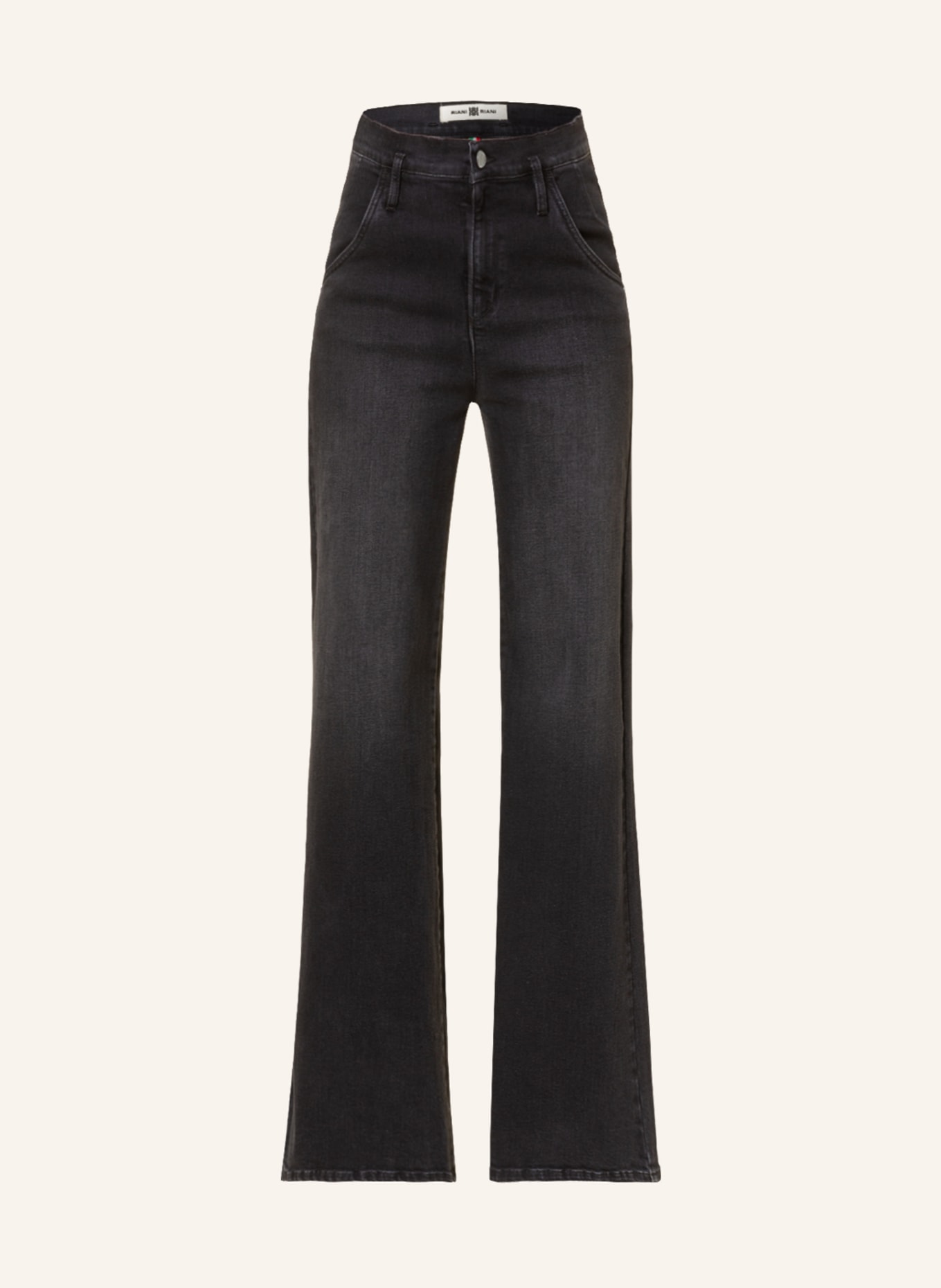 RIANI Flared Jeans , Farbe: 974 black used wash (Bild 1)