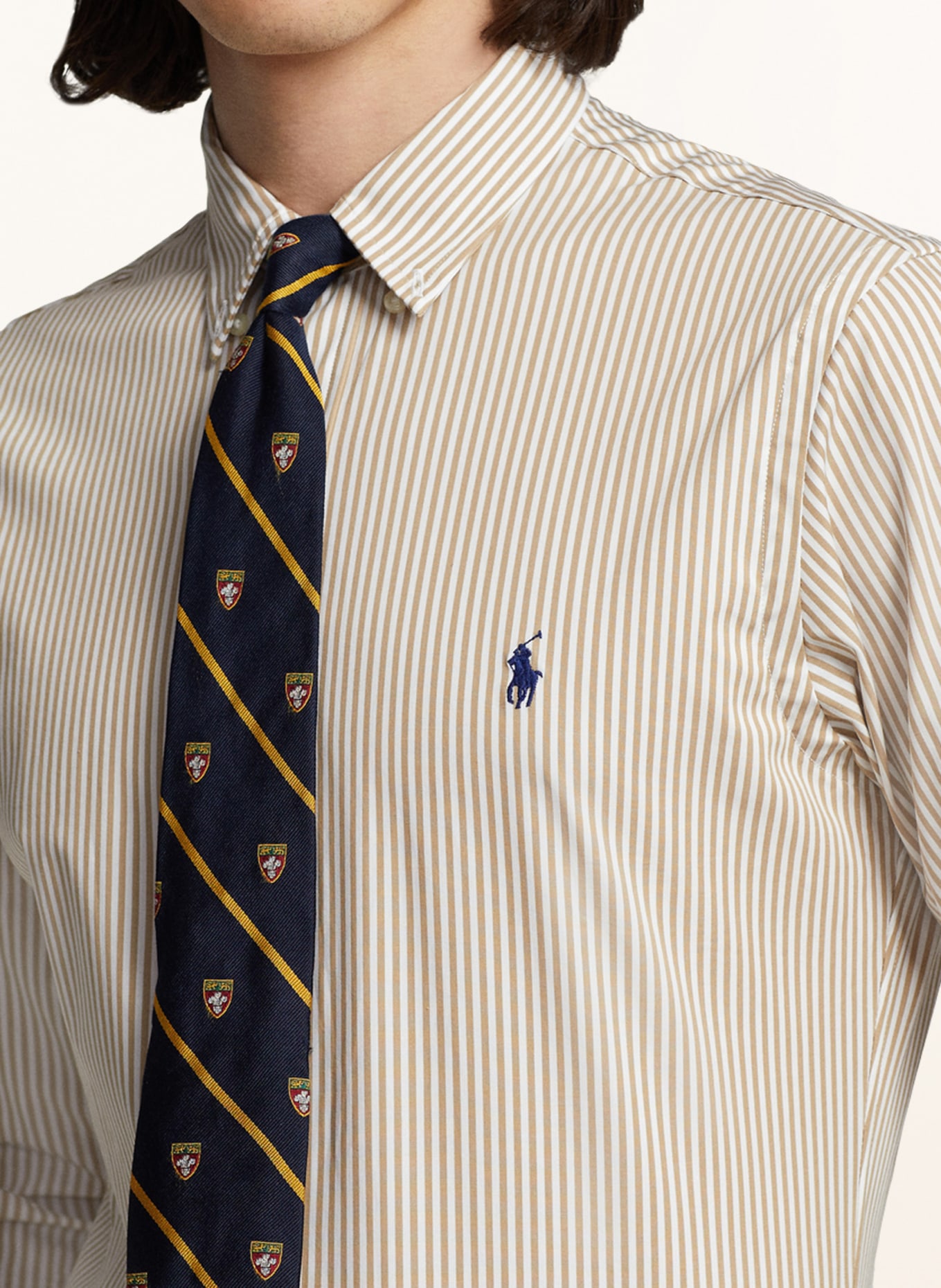 POLO RALPH LAUREN Shirt slim fit, Color: BEIGE/ WHITE (Image 4)
