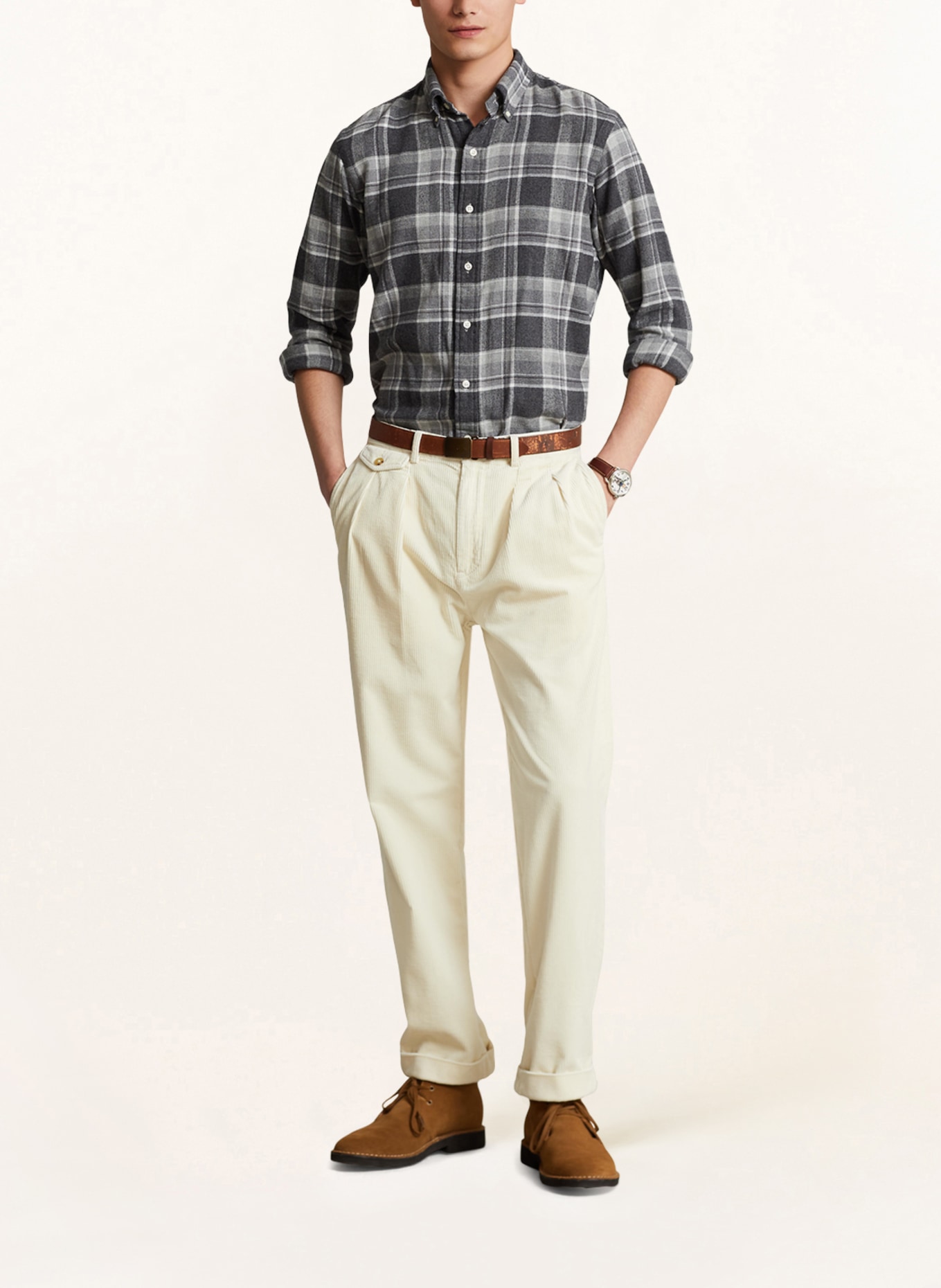 POLO RALPH LAUREN Flannel shirt classic fit, Color: GRAY/ DARK GRAY/ LIGHT GRAY (Image 2)