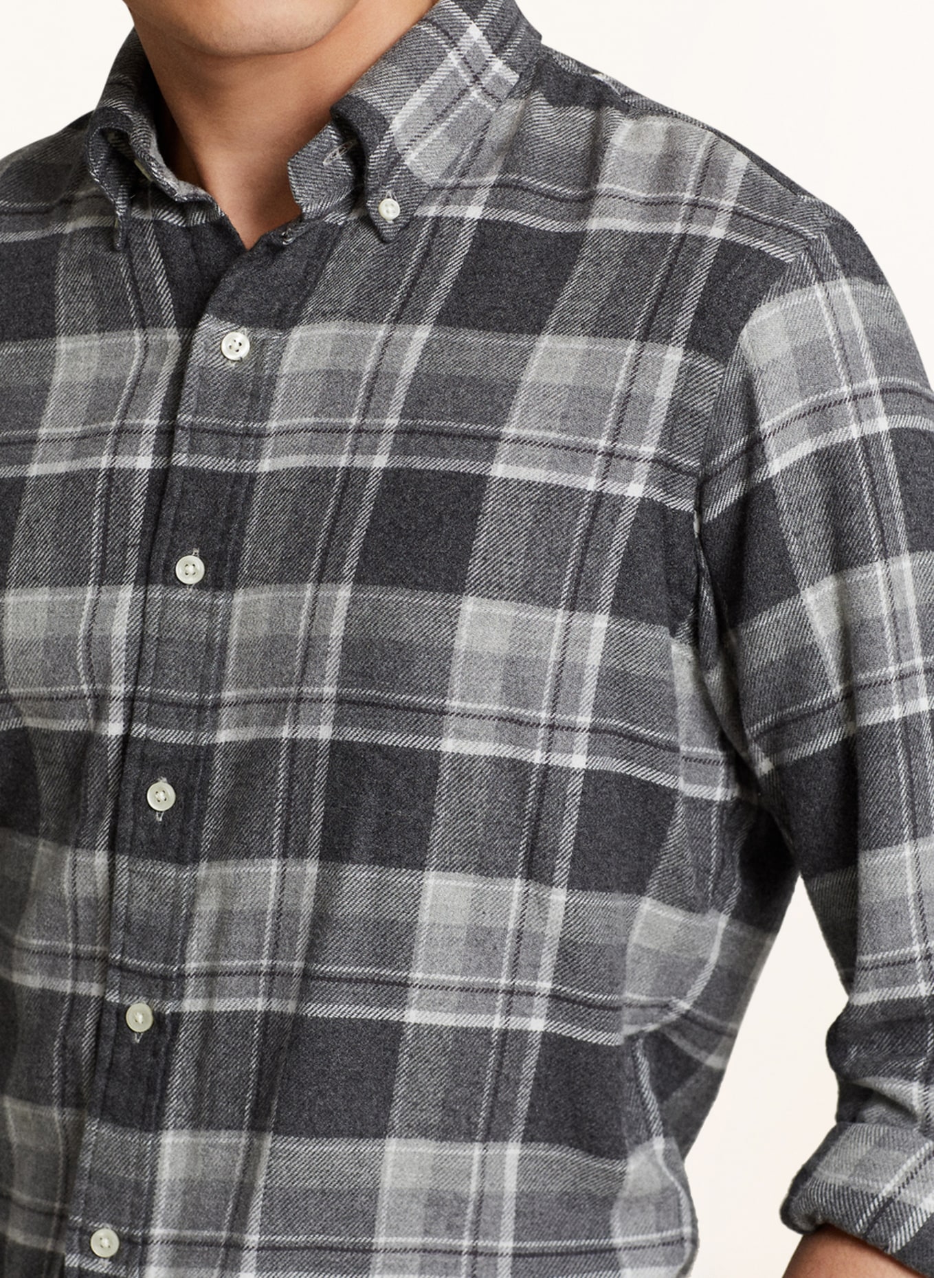POLO RALPH LAUREN Flannel shirt classic fit, Color: GRAY/ DARK GRAY/ LIGHT GRAY (Image 4)
