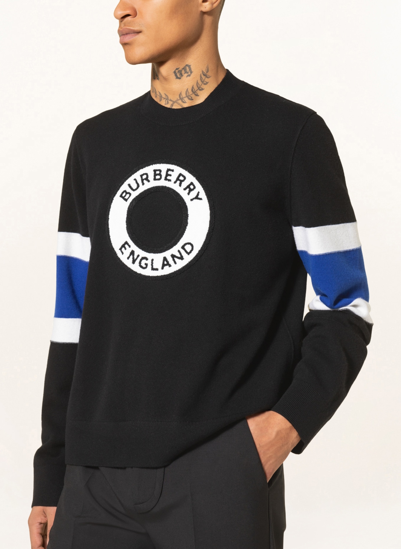 BURBERRY Sweatshirt HURLEY, Color: BLACK/ BLUE/ WHITE (Image 4)