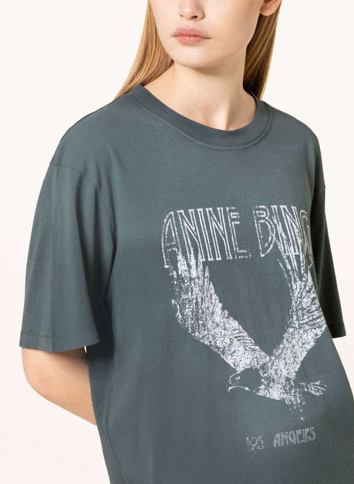 ANINE BING T-shirt EAGLE, Color: TEAL (Image 4)