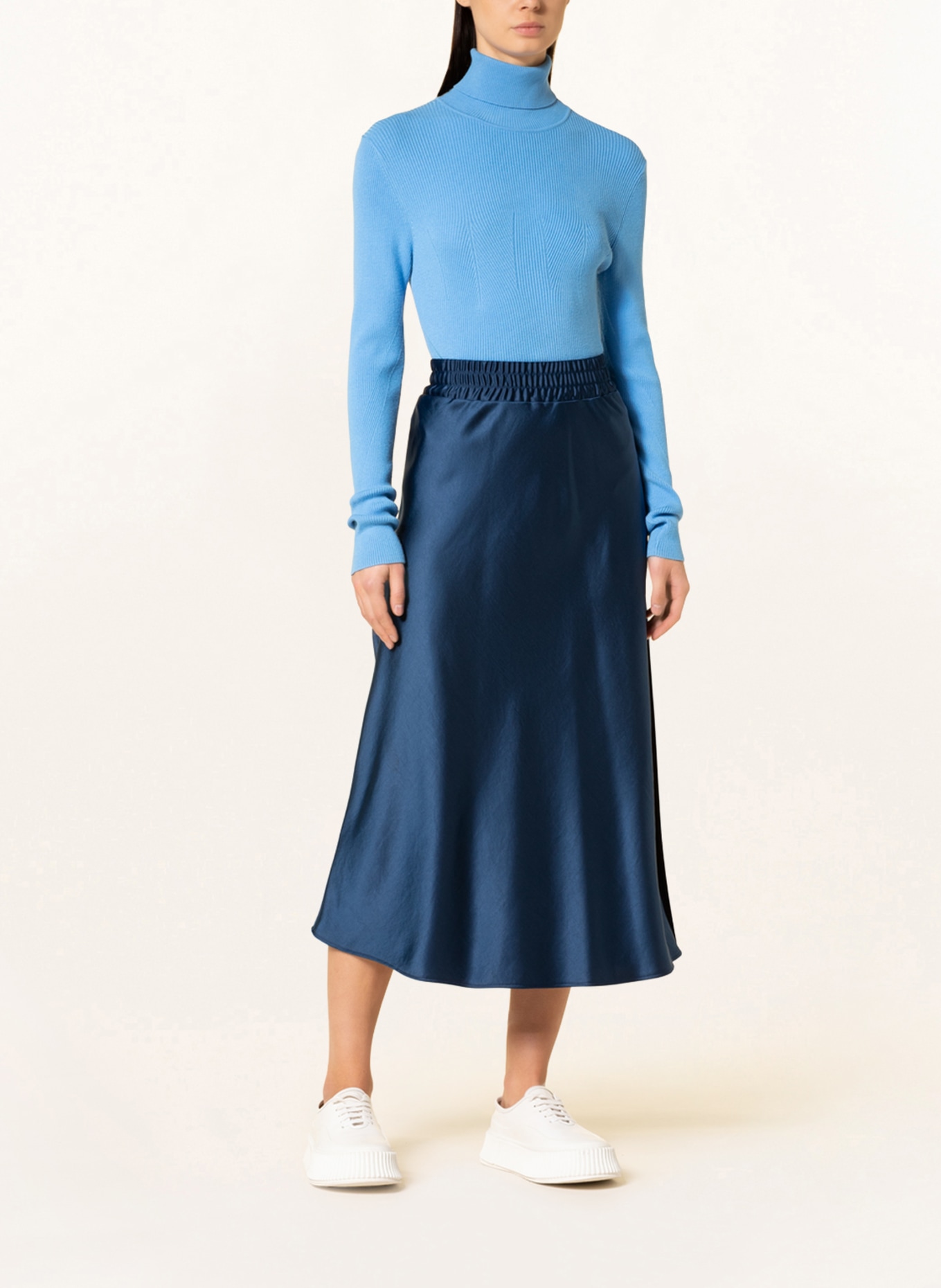 HUGO Satin skirt RAMALE , Color: BLUE (Image 2)