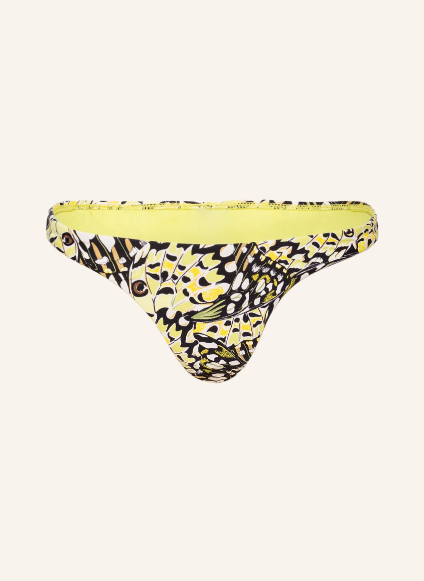 SEAFOLLY Brazilian bikini bottoms TAKE FLIGHT, Color: BLACK/ LIGHT GREEN/ YELLOW (Image 1)