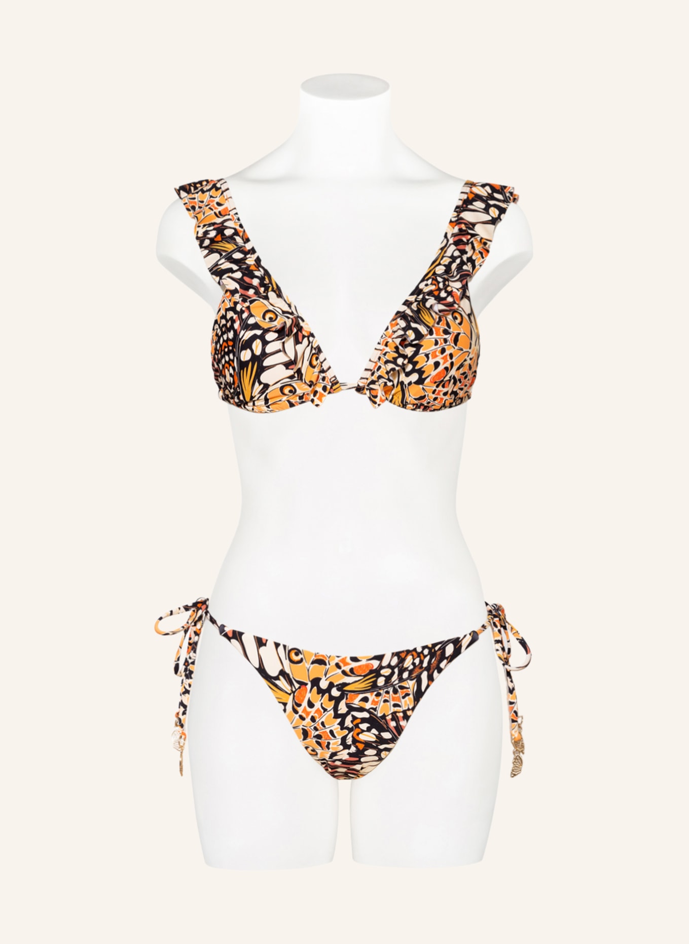 SEAFOLLY Bralette bikini top TAKE FLIGHT, Color: BLACK/ ORANGE/ CREAM (Image 2)