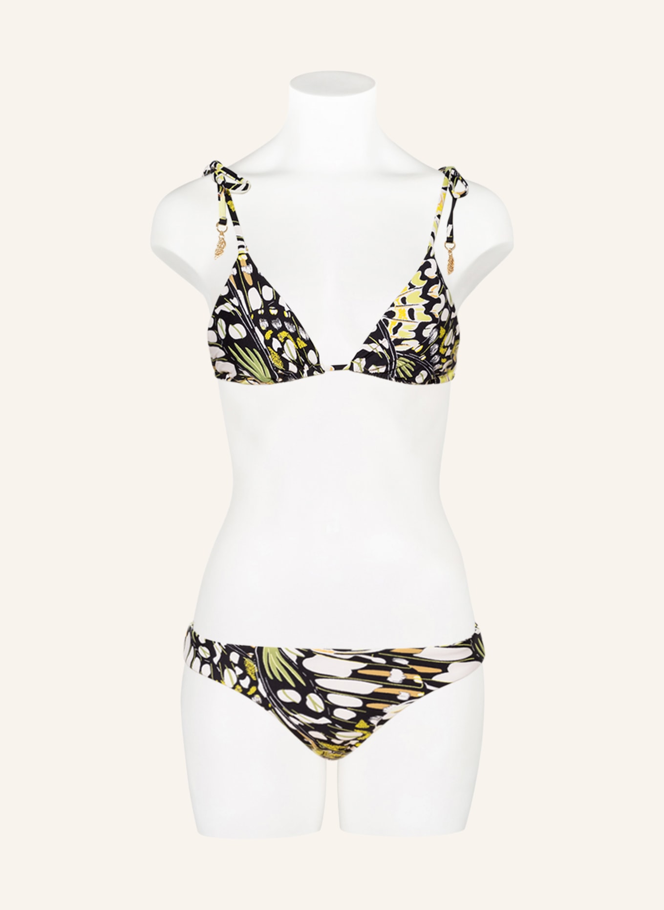 SEAFOLLY Triangle bikini top TAKE FLIGHT, Color: BLACK/ LIGHT GREEN/ YELLOW (Image 2)