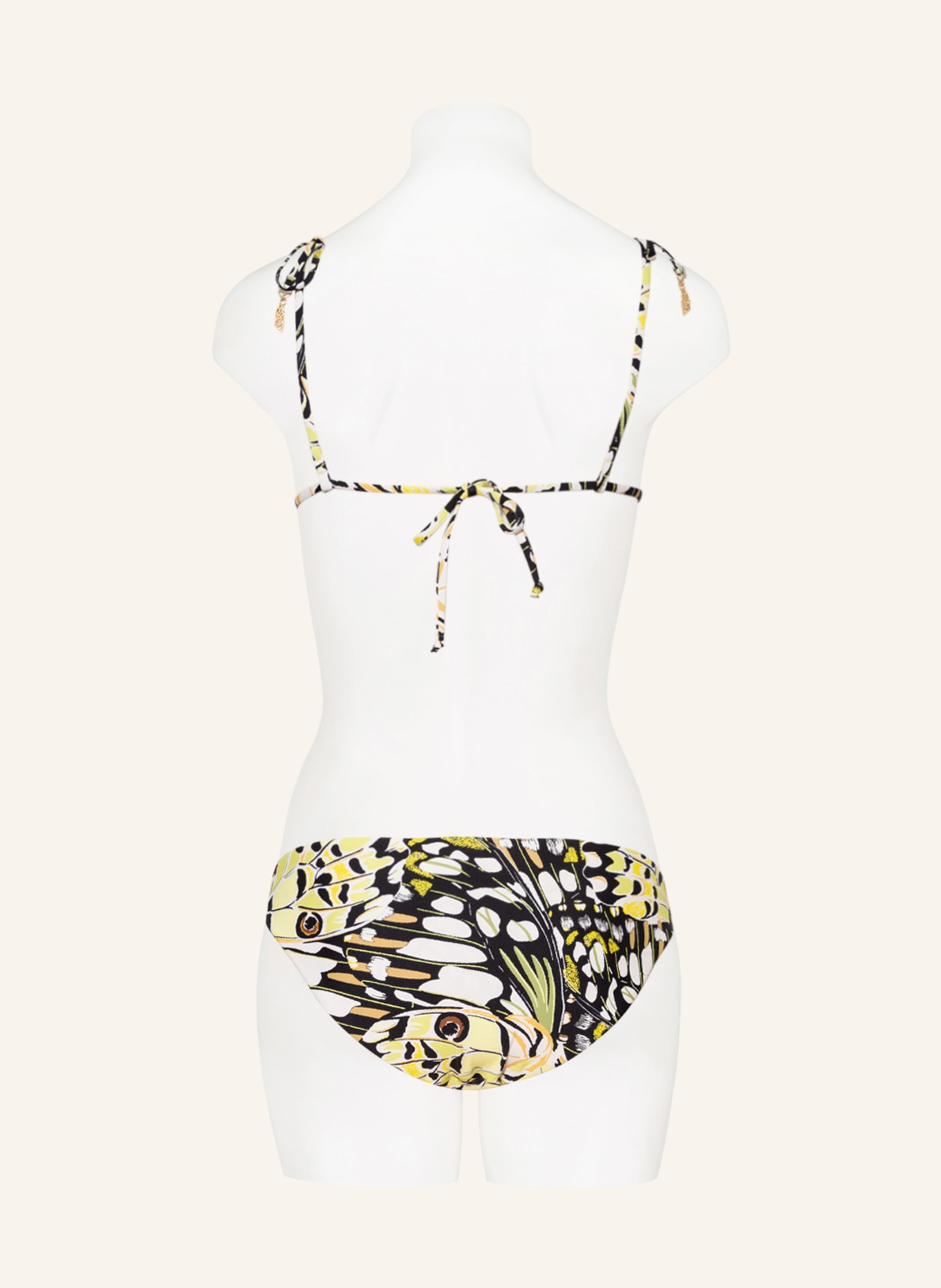 SEAFOLLY Triangle bikini top TAKE FLIGHT, Color: BLACK/ LIGHT GREEN/ YELLOW (Image 3)
