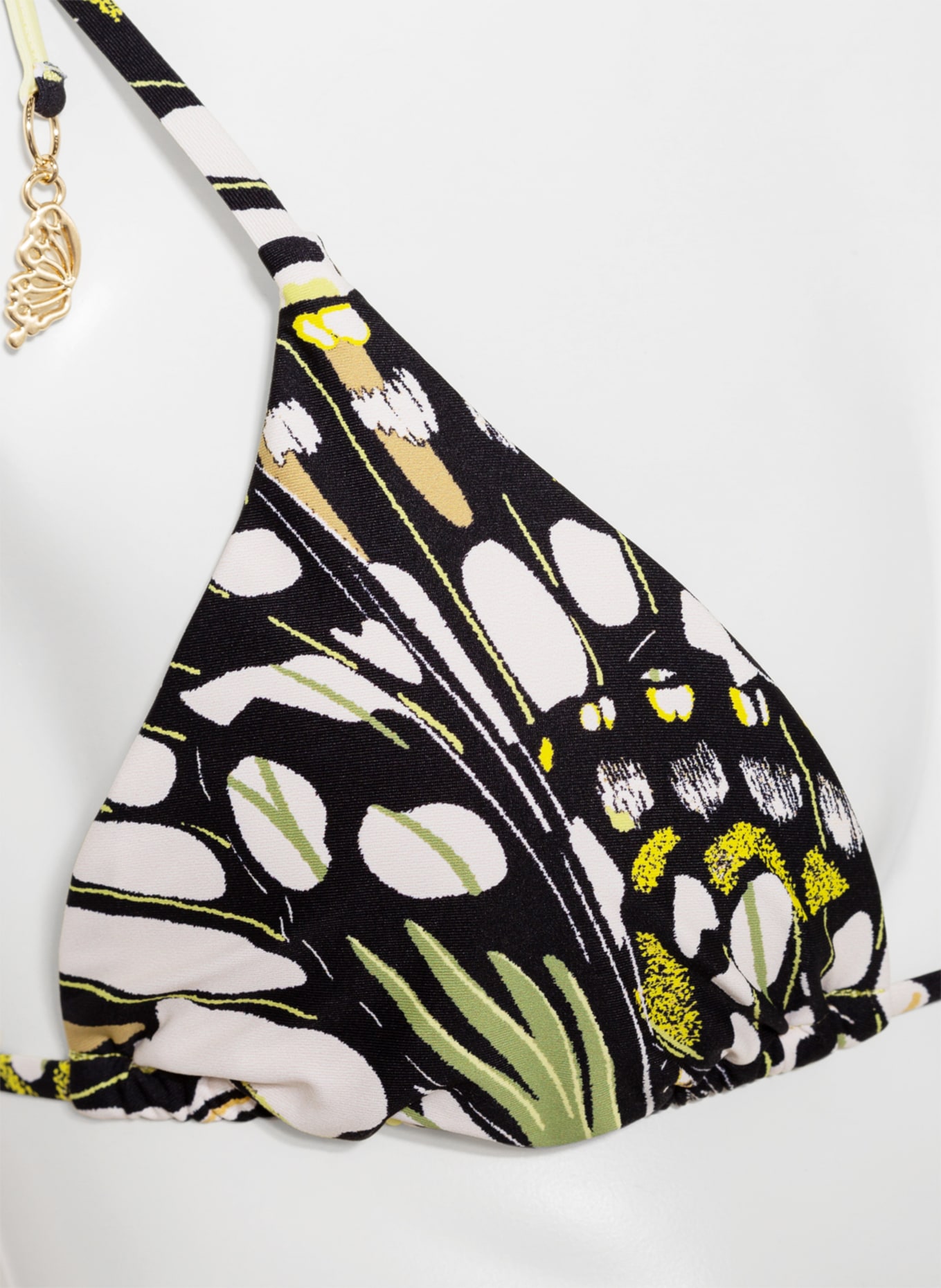 SEAFOLLY Triangle bikini top TAKE FLIGHT, Color: BLACK/ LIGHT GREEN/ YELLOW (Image 4)