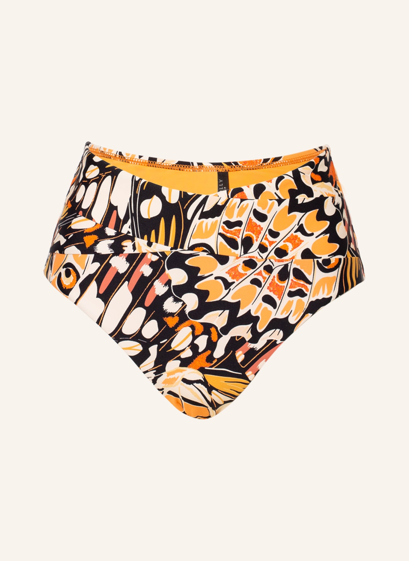 SEAFOLLY High-waist bikini bottoms TAKE FLIGHT, Color: BLACK/ ORANGE (Image 1)