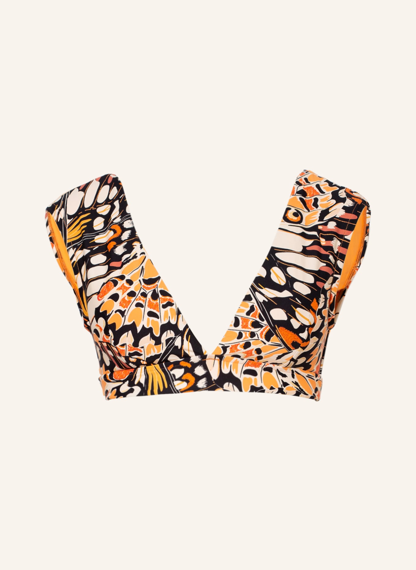 SEAFOLLY Bralette bikini top TAKE FLIGHT, Color: BLACK/ ORANGE/ CREAM (Image 1)