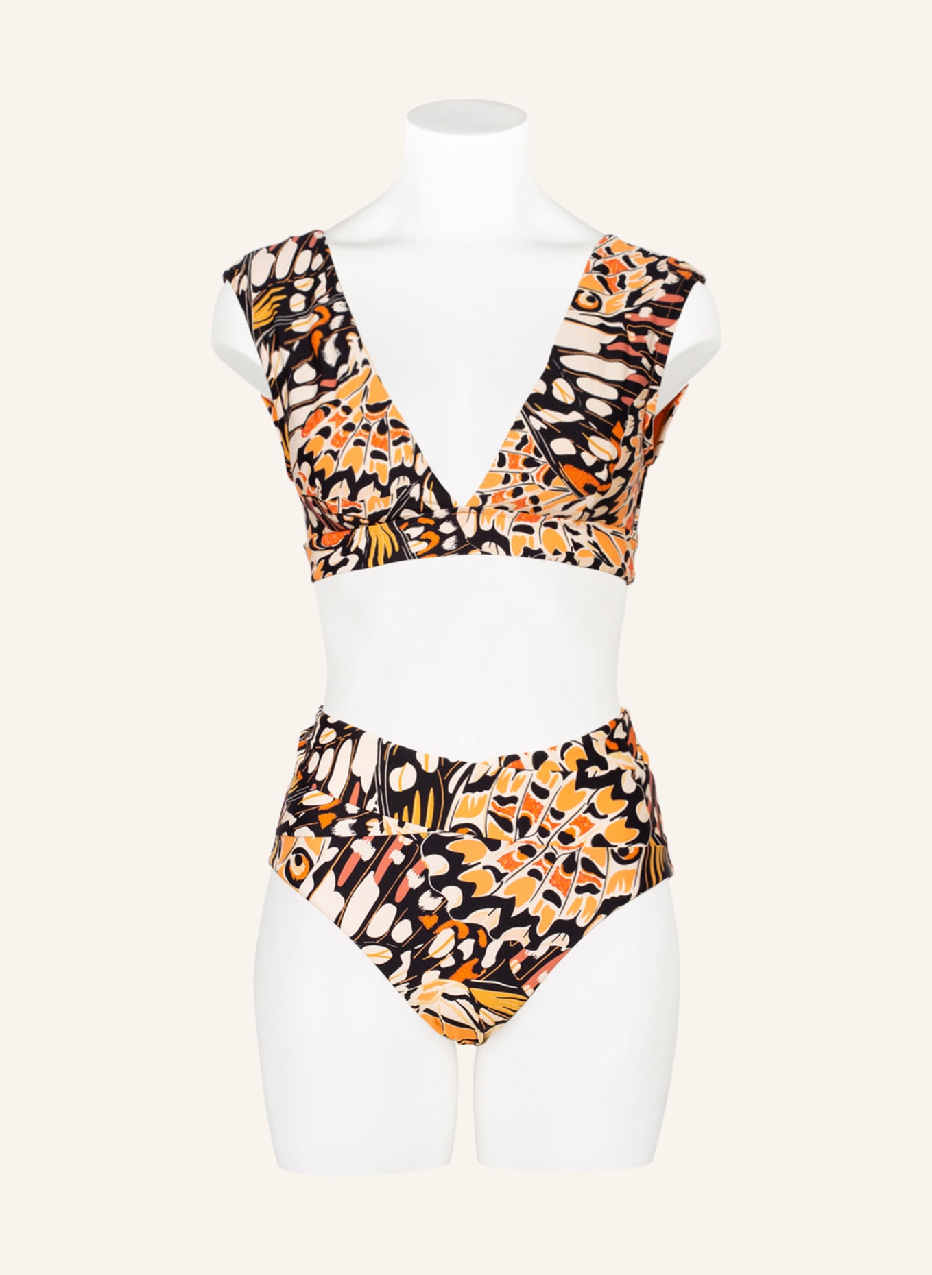 SEAFOLLY Bralette bikini top TAKE FLIGHT, Color: BLACK/ ORANGE/ CREAM (Image 2)