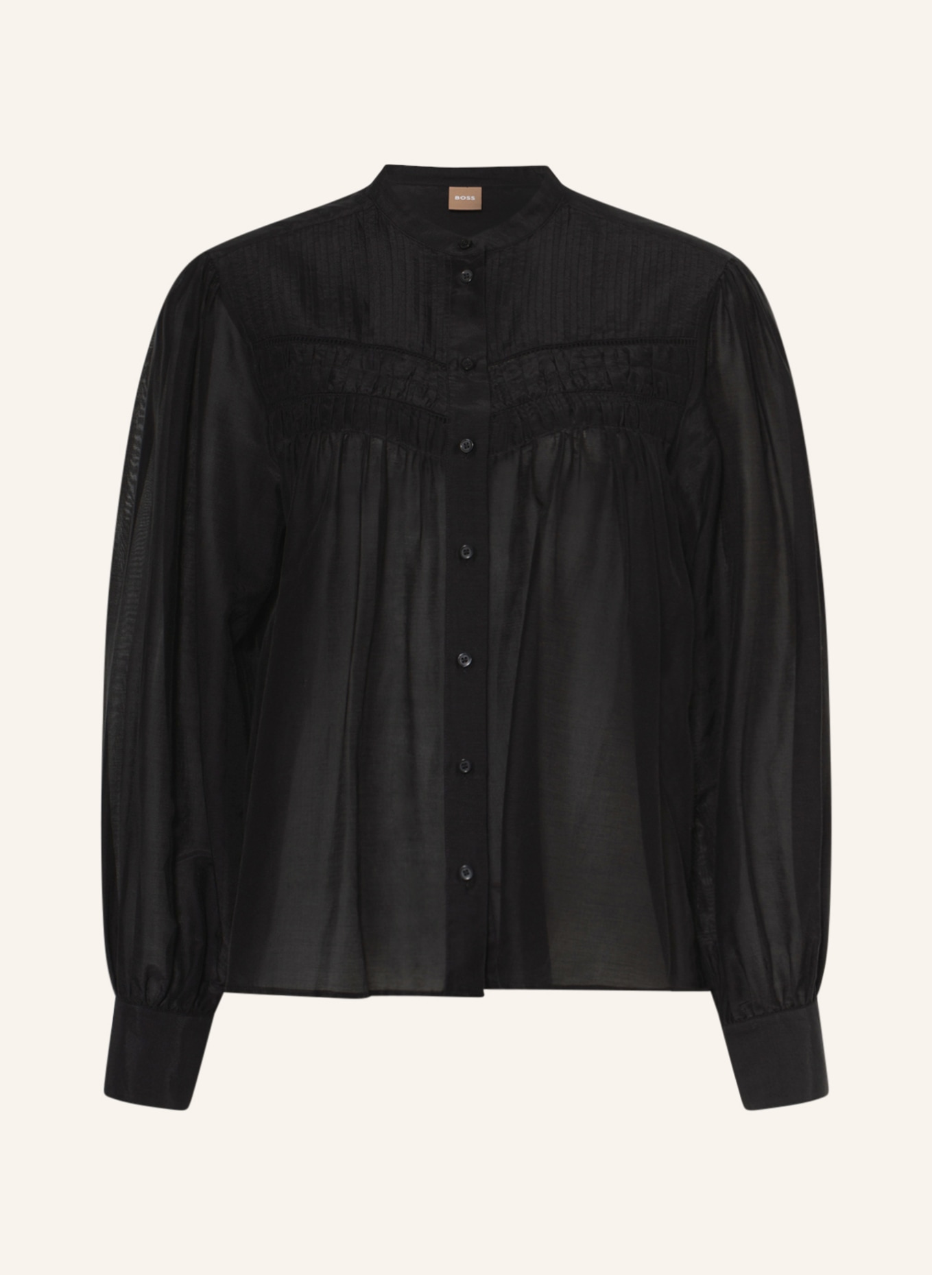BOSS Blouse BONJOUR with silk, Color: BLACK (Image 1)