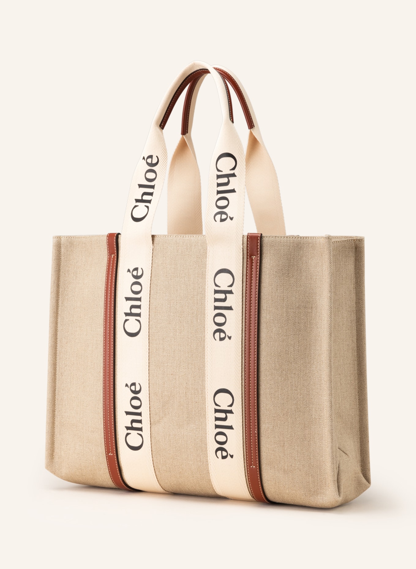 Chloé Shopper WOODY, Color: WHITE-BROWN (Image 2)
