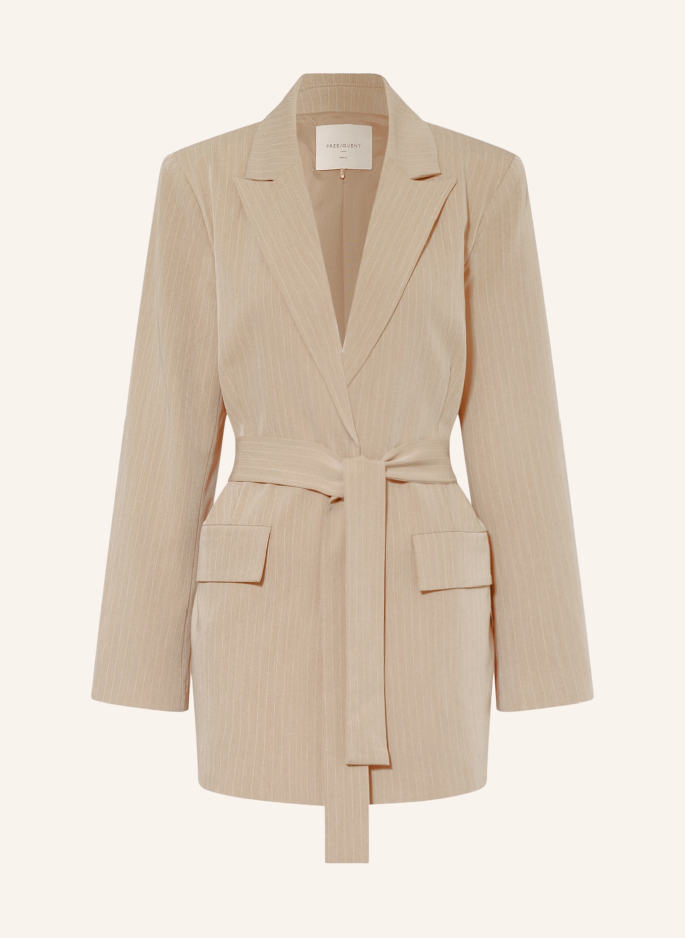 FREEQUENT Long blazer FQKITTAY, Color: WHITE/ TAUPE (Image 1)