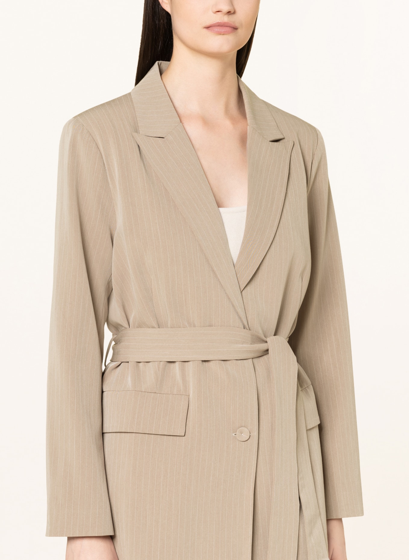 FREEQUENT Long blazer FQKITTAY, Color: WHITE/ TAUPE (Image 4)