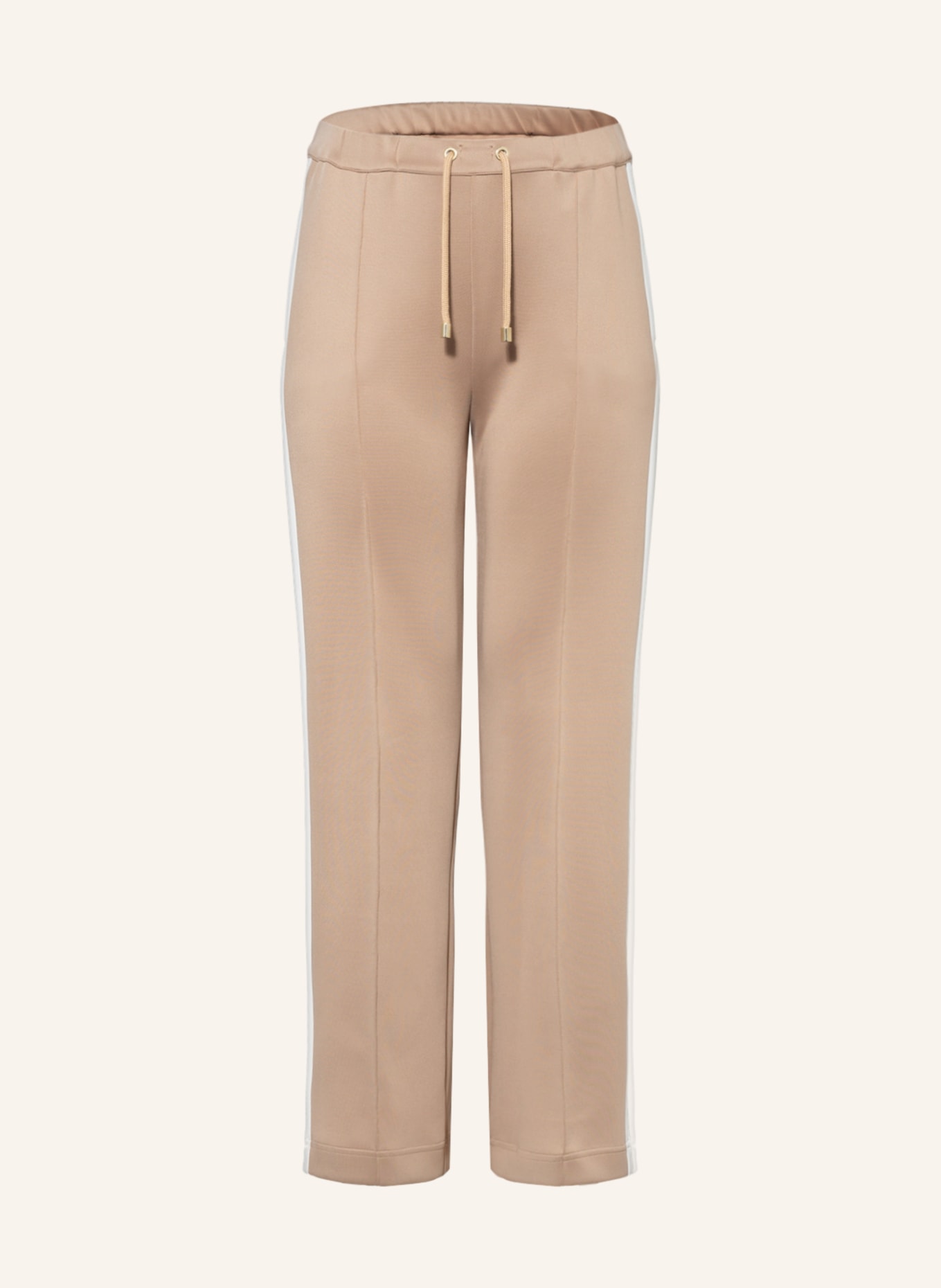MARINA RINALDI SPORT Sweatpants with tuxedo stripe, Color: CAMEL (Image 1)