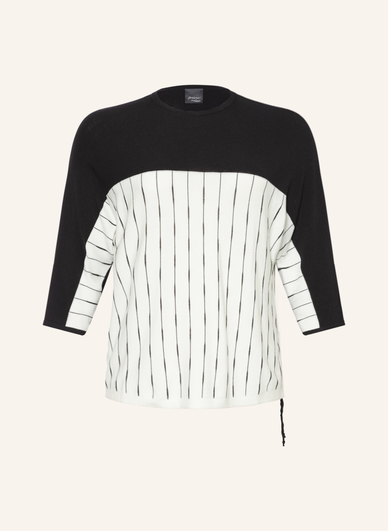 PERSONA MARINA RINALDI Sweter z rękawem 3/4: CZARNY / BIAŁY