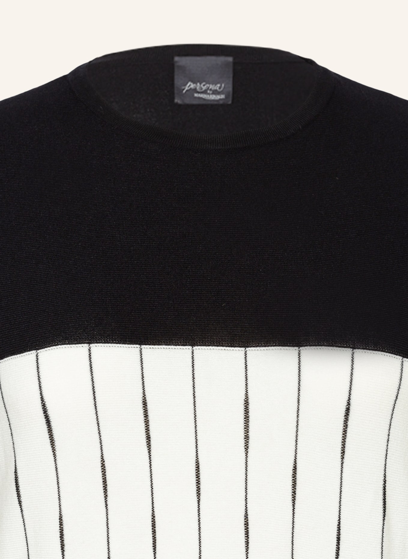 PERSONA MARINA RINALDI Sweter z rękawem 3/4: CZARNY / BIAŁY