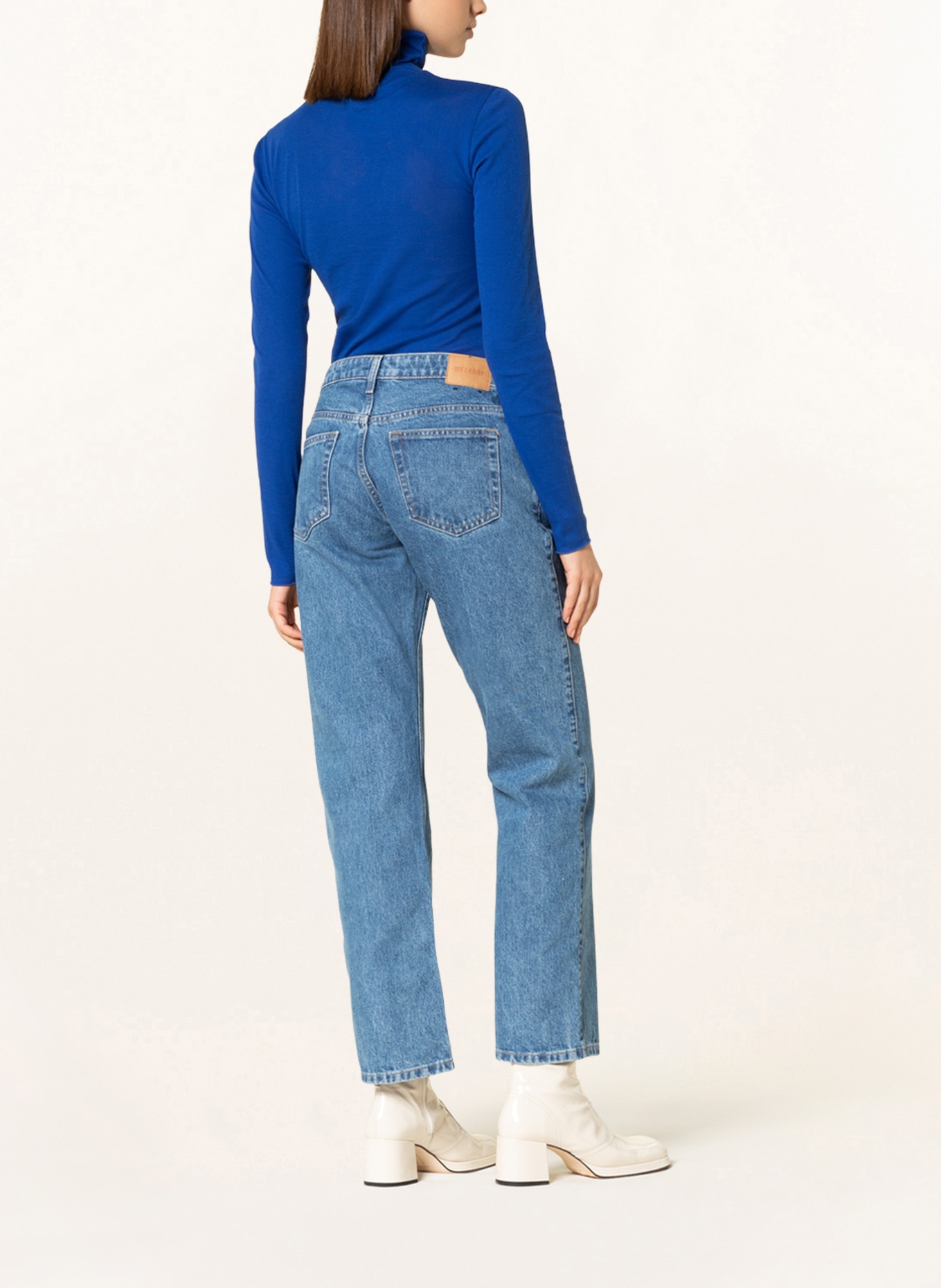 WEEKDAY Straight Jeans, Farbe: 75-101 Blue Medium Dusty Harper Blue (Bild 3)
