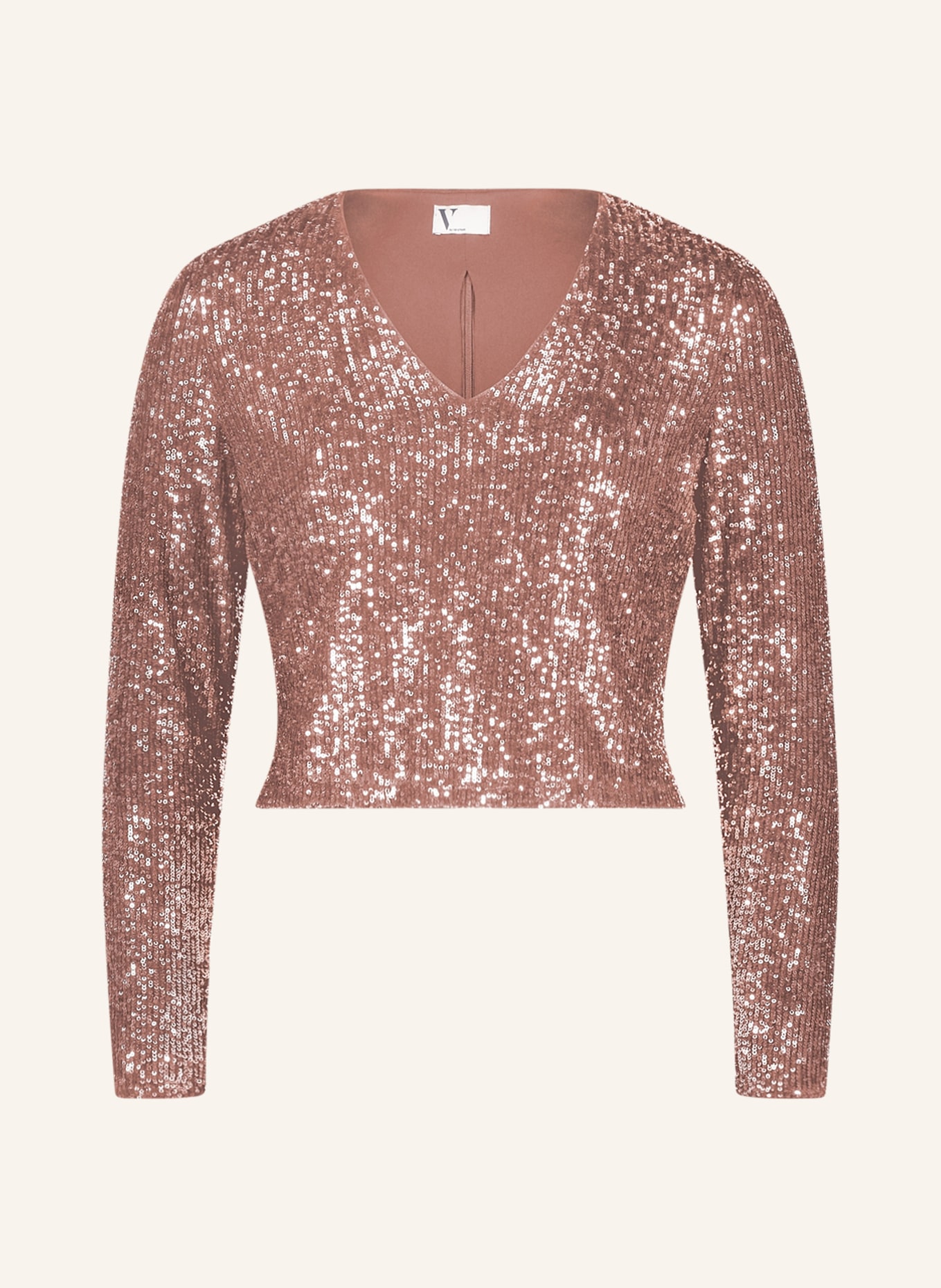 V by Vera Mont Shirt blouse with sequins , Color: ROSE/ SILVER (Image 1)