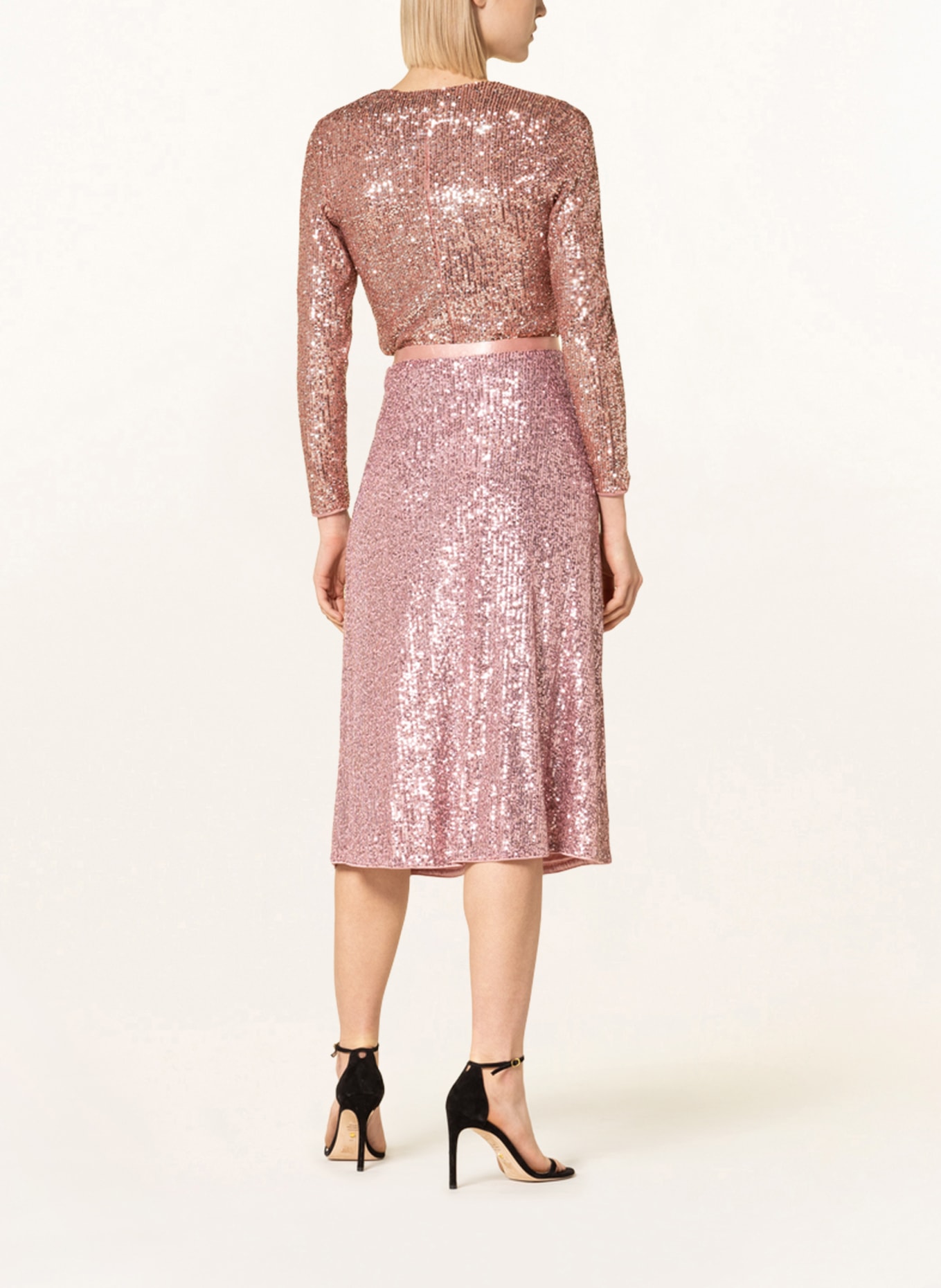 V by Vera Mont Shirt blouse with sequins , Color: ROSE/ SILVER (Image 3)