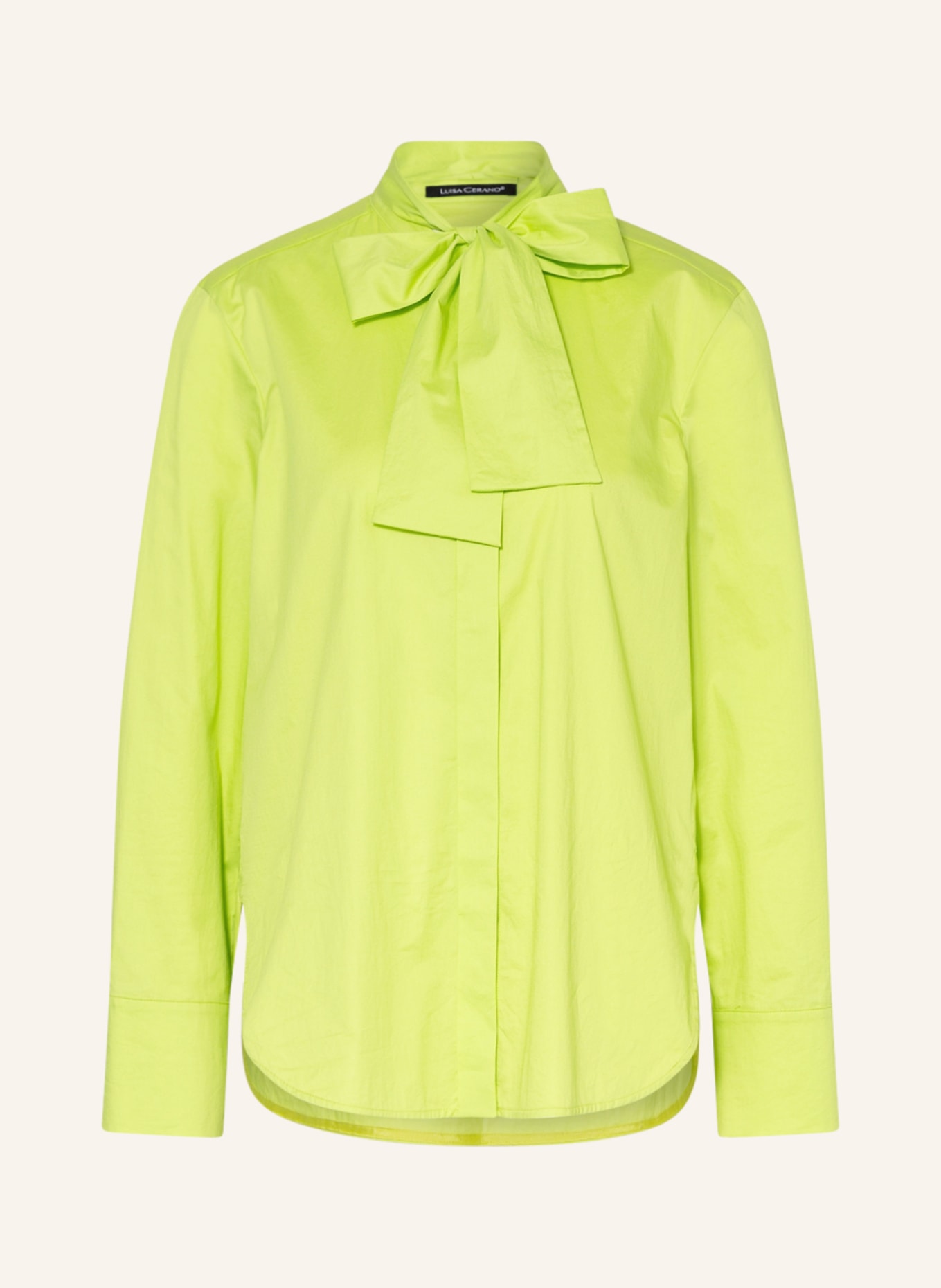 LUISA CERANO Blouse with detachable bow tie, Color: LIGHT GREEN (Image 1)