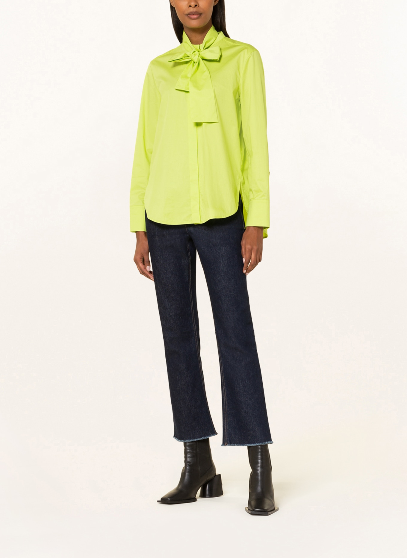 LUISA CERANO Blouse with detachable bow tie, Color: LIGHT GREEN (Image 2)