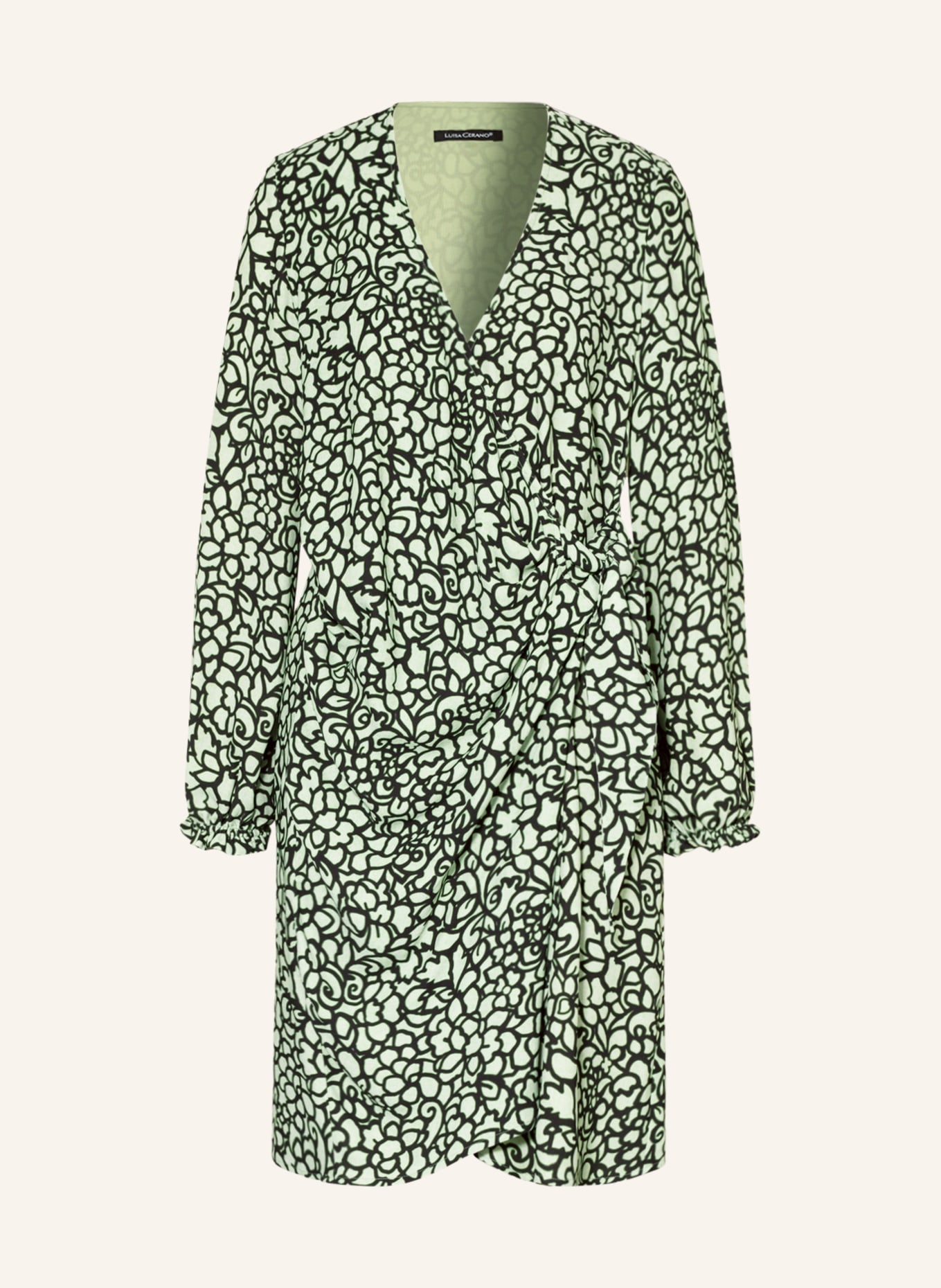 LUISA CERANO Wrap dress, Color: GREEN/ BLACK (Image 1)