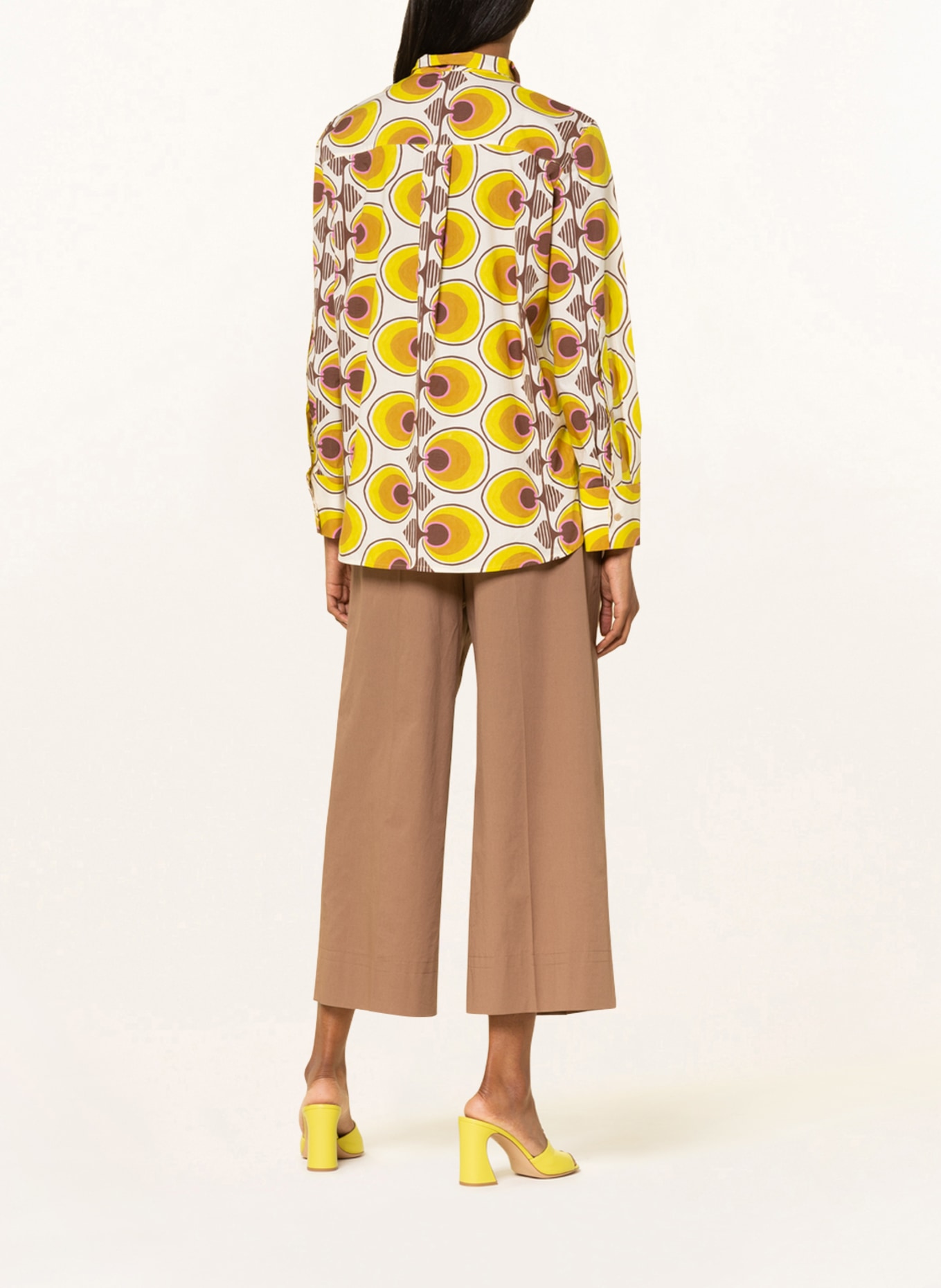 LUISA CERANO Bluse mit abnehmbarer Schluppe, Farbe: DUNKELGELB/ BRAUN/ ECRU (Bild 3)