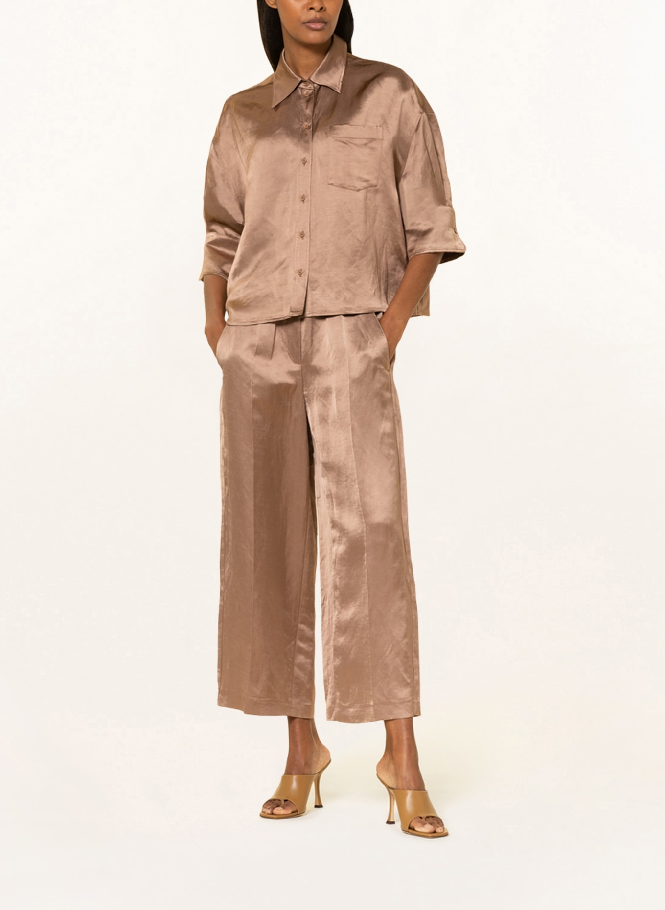 LUISA CERANO Spodnie z lnu, Kolor: BRĄZOWY (Obrazek 2)