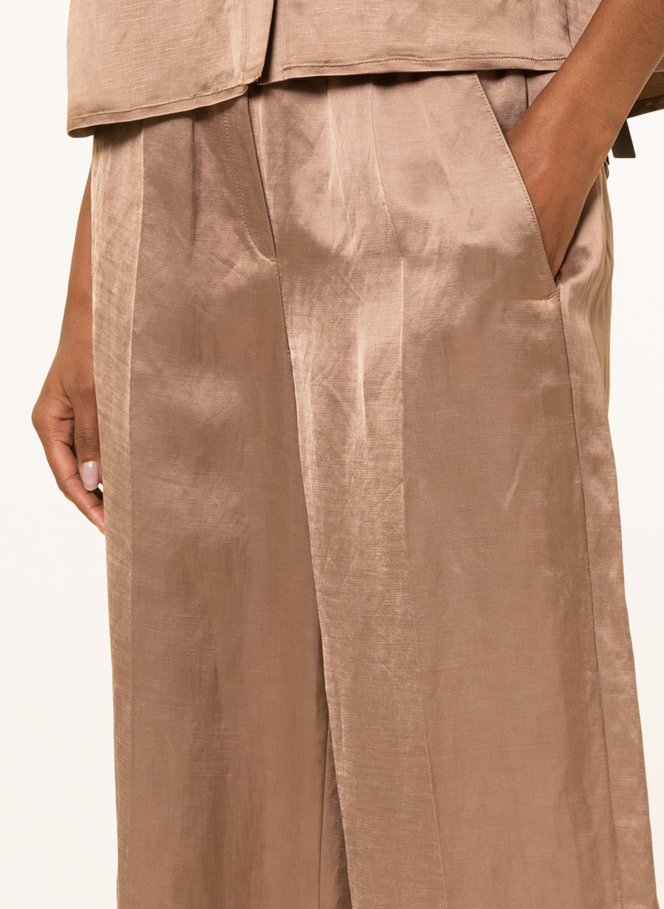 LUISA CERANO Spodnie z lnu, Kolor: BRĄZOWY (Obrazek 5)