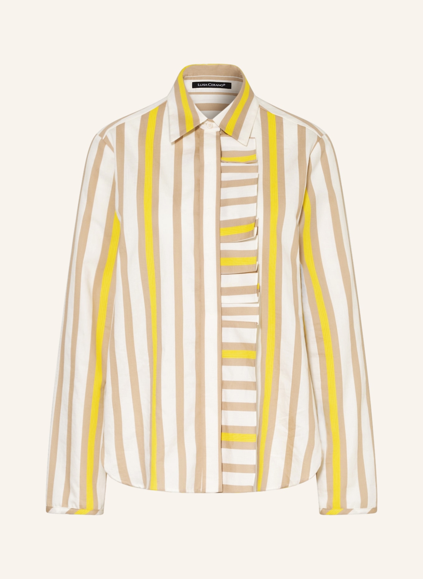 LUISA CERANO Shirt blouse, Color: WHITE/ BEIGE/ DARK YELLOW (Image 1)
