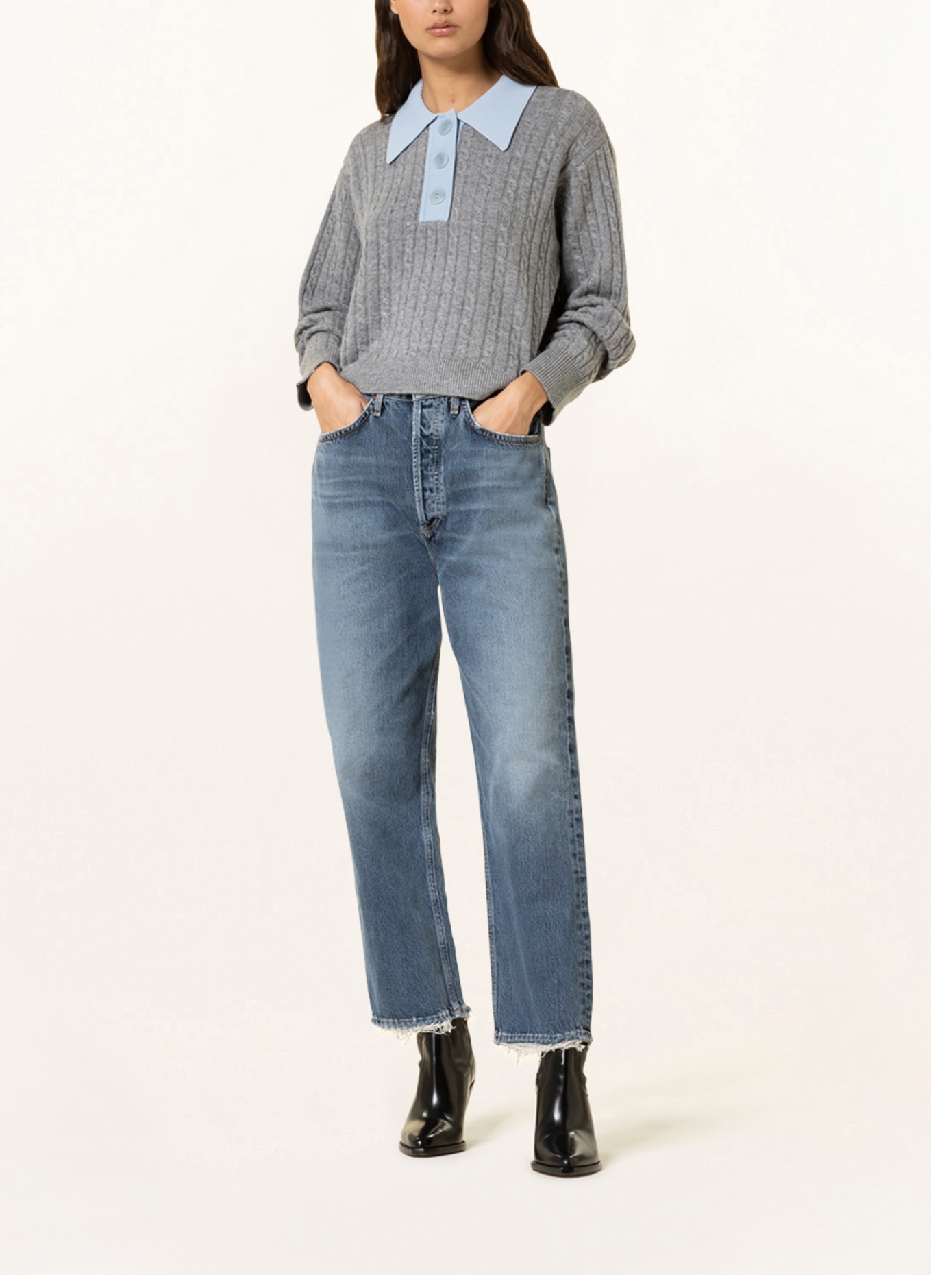 AGOLDE Straight Jeans 90'S CROP, Farbe: Oblique dk tinted indigo (Bild 2)