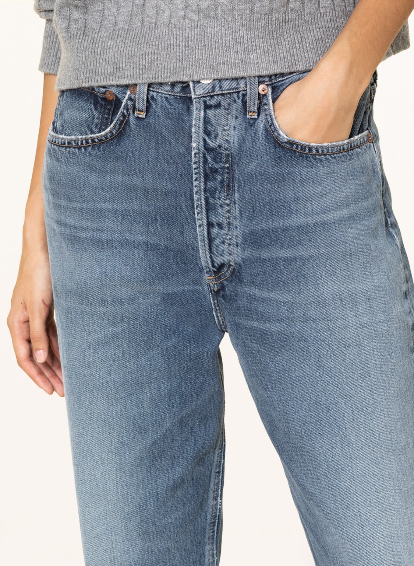 AGOLDE Straight Jeans 90'S CROP, Farbe: Oblique dk tinted indigo (Bild 5)